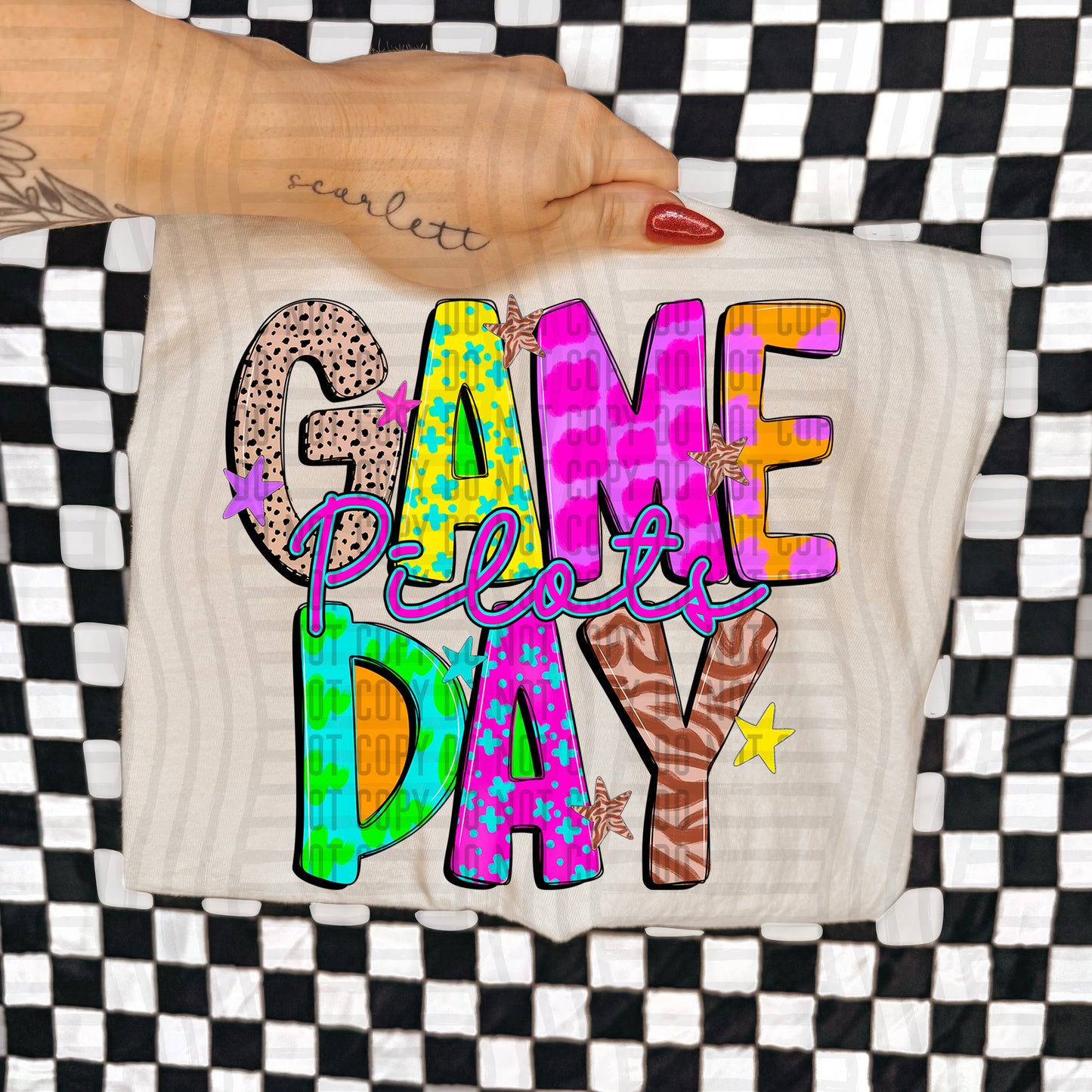Funky Mix Up Game Day Custom + Dropdown  - 300 dpi Digital Download