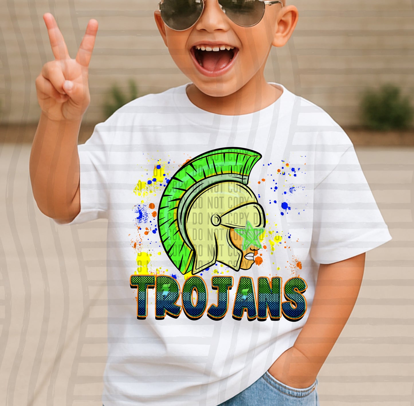 Paint Splatter STARRY EYED mascots blue/green/orange -  Digital Download 300DPI PNG FILE