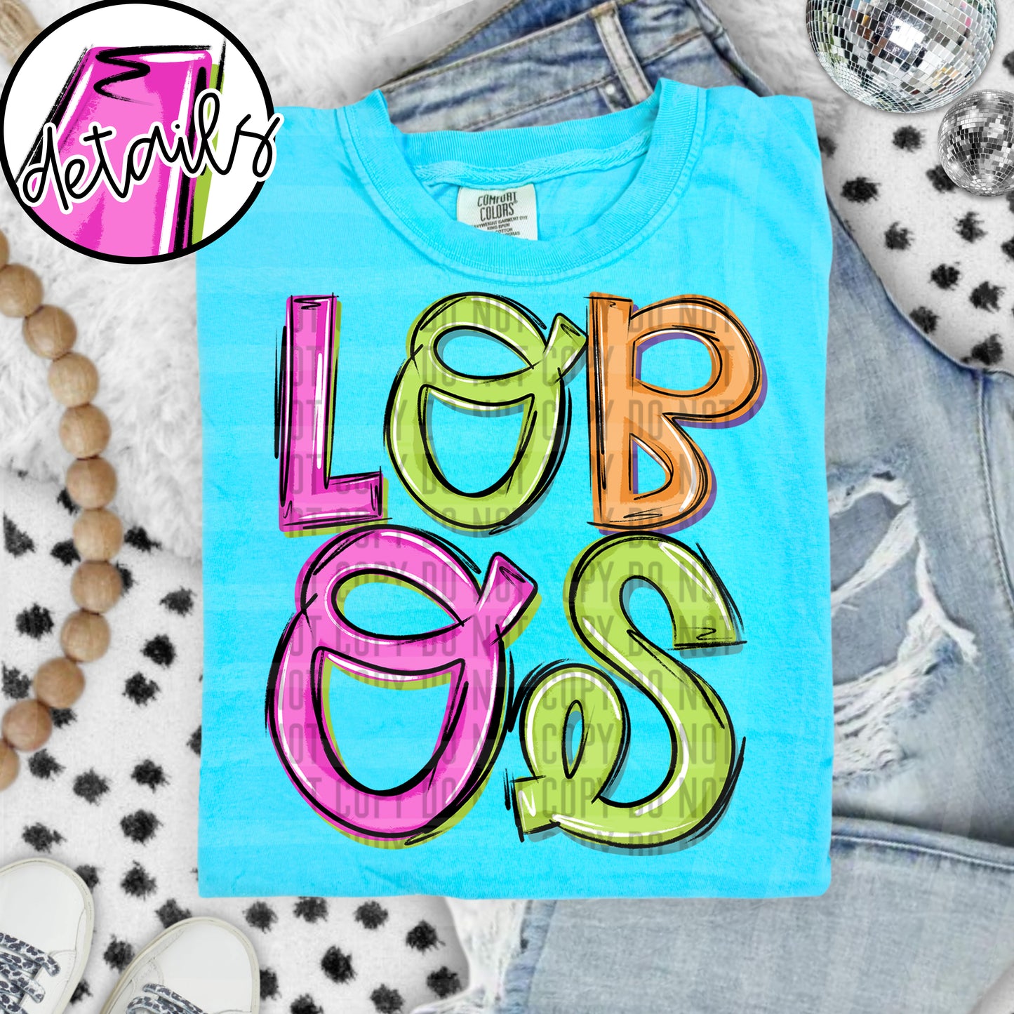 Neon Barbie Stacked - Custom + DROPDOWN - 300 DPI digital download