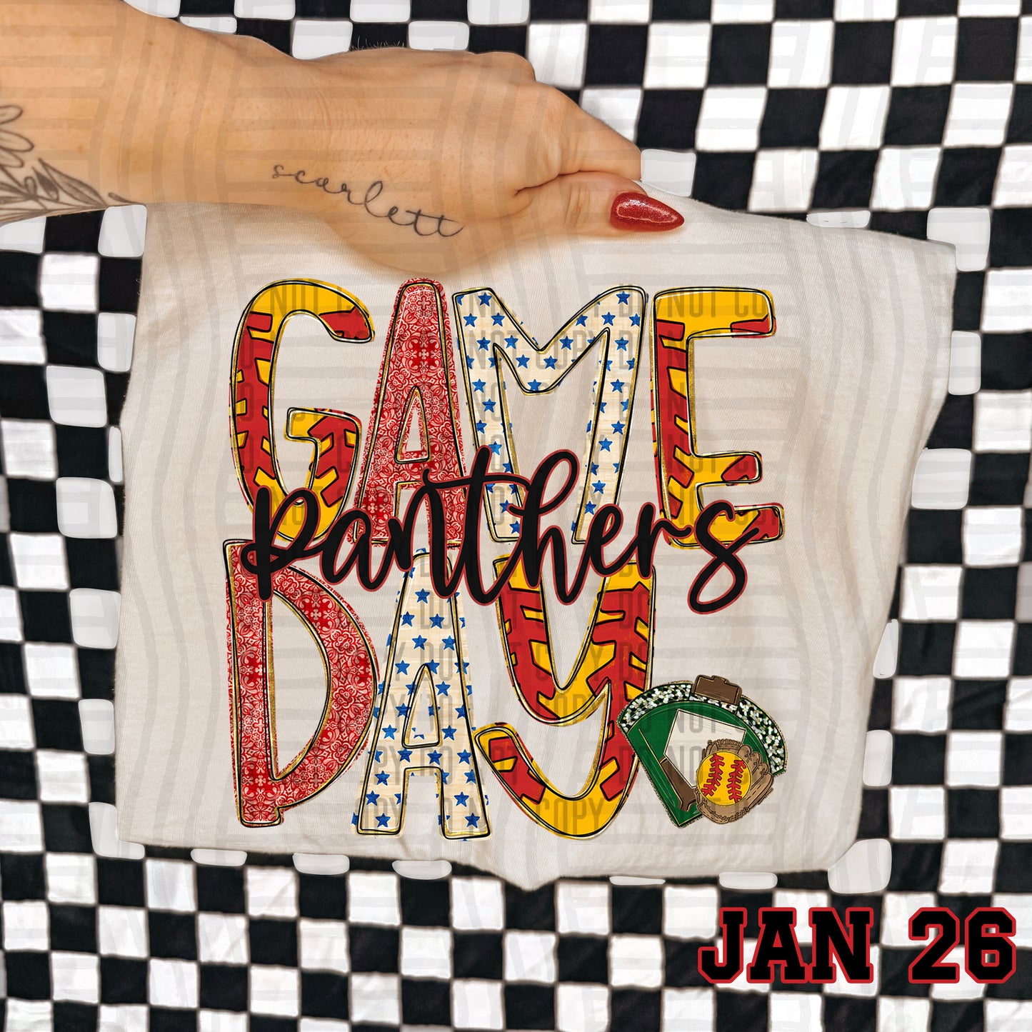 Game Day Softball- Custom + DROPDOWN - 300 DPI digital download