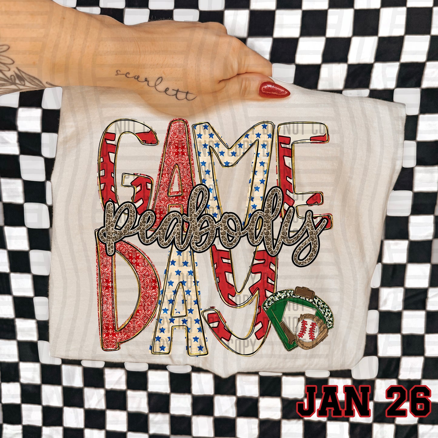 Game Day Baseball LEOPARD PRINT CENTER - Custom + DROPDOWN - 300 DPI digital download