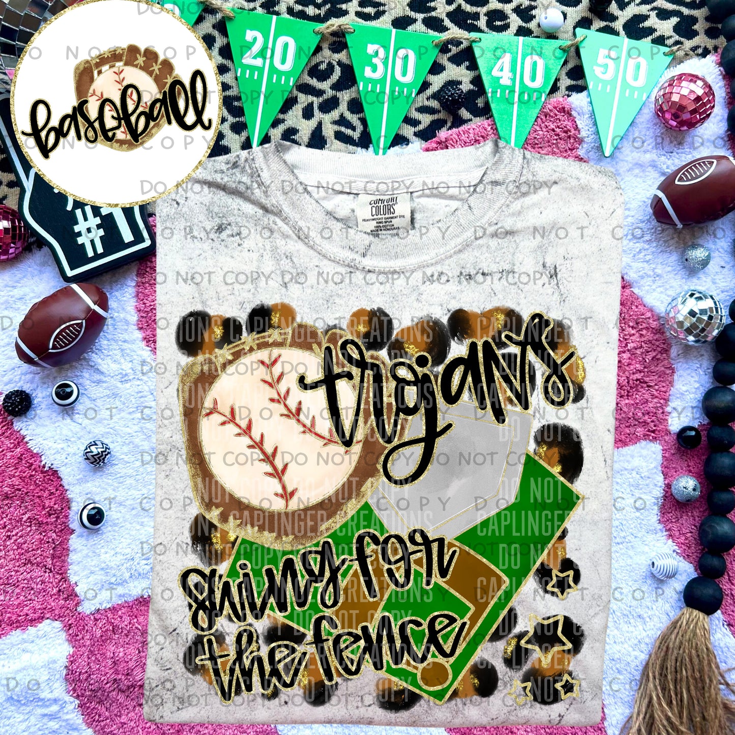 Swing for the fence - Animal Print BASEBALL with optional sleeve/front- DROPDOWN + CUSTOM - Digital Download 300DPI PNG FILE