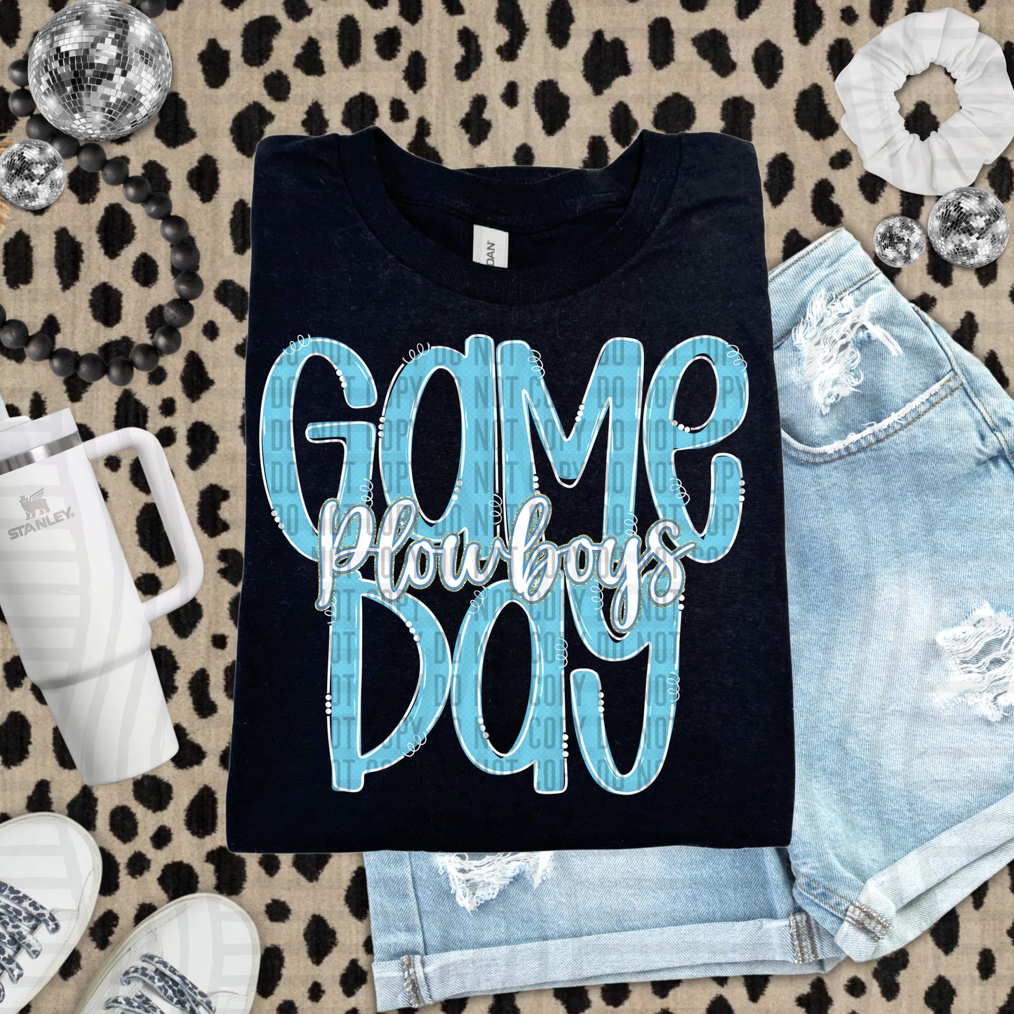 Bright Blue - GAME DAY Doodles - 300 dpi Digital Download