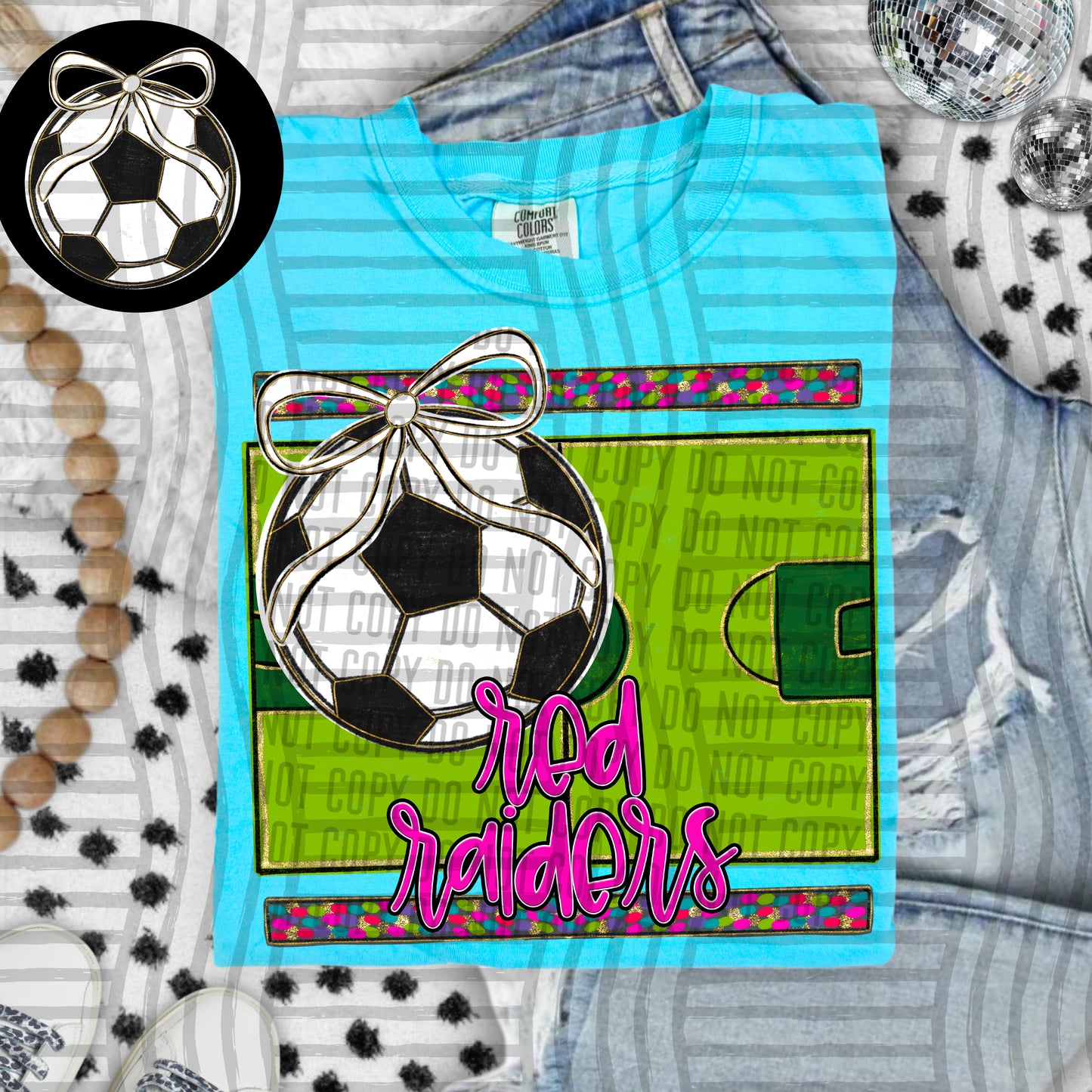 Preppy Soccer Field -optional pocket + Custom + Dropdown - 300 dpi Digital Download