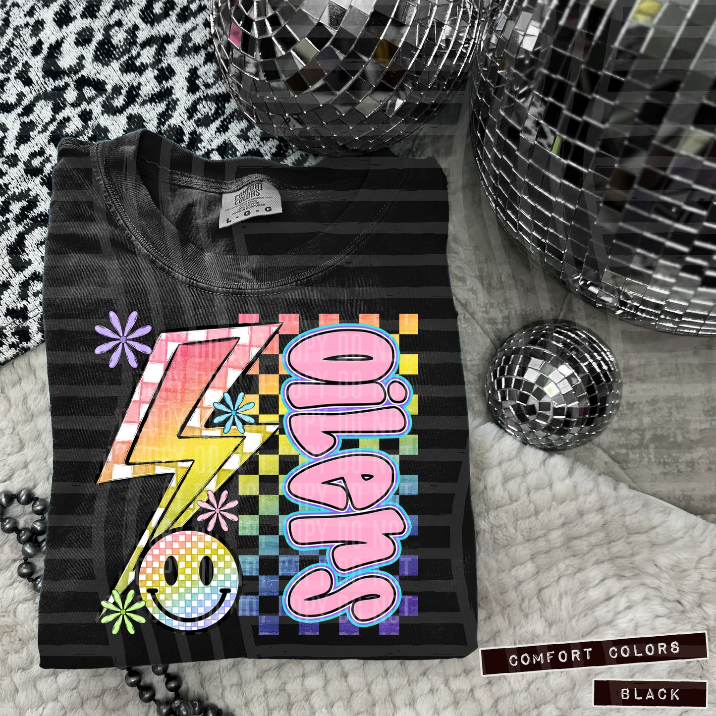 Sideways Rainbow Checker Bolt Happy Mascots Dropdown - Digital Download 300DPI PNG FILE