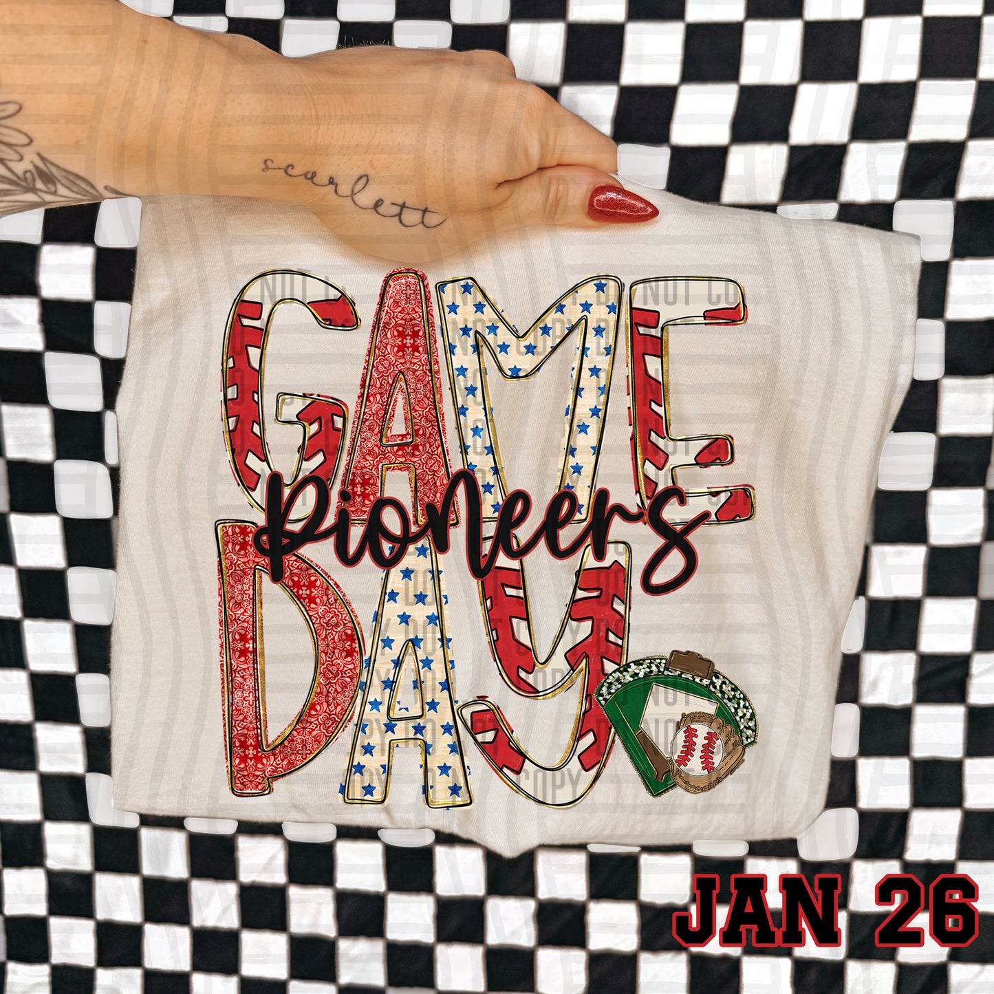 Game Day BASEBALL- Custom + DROPDOWN - 300 DPI digital download