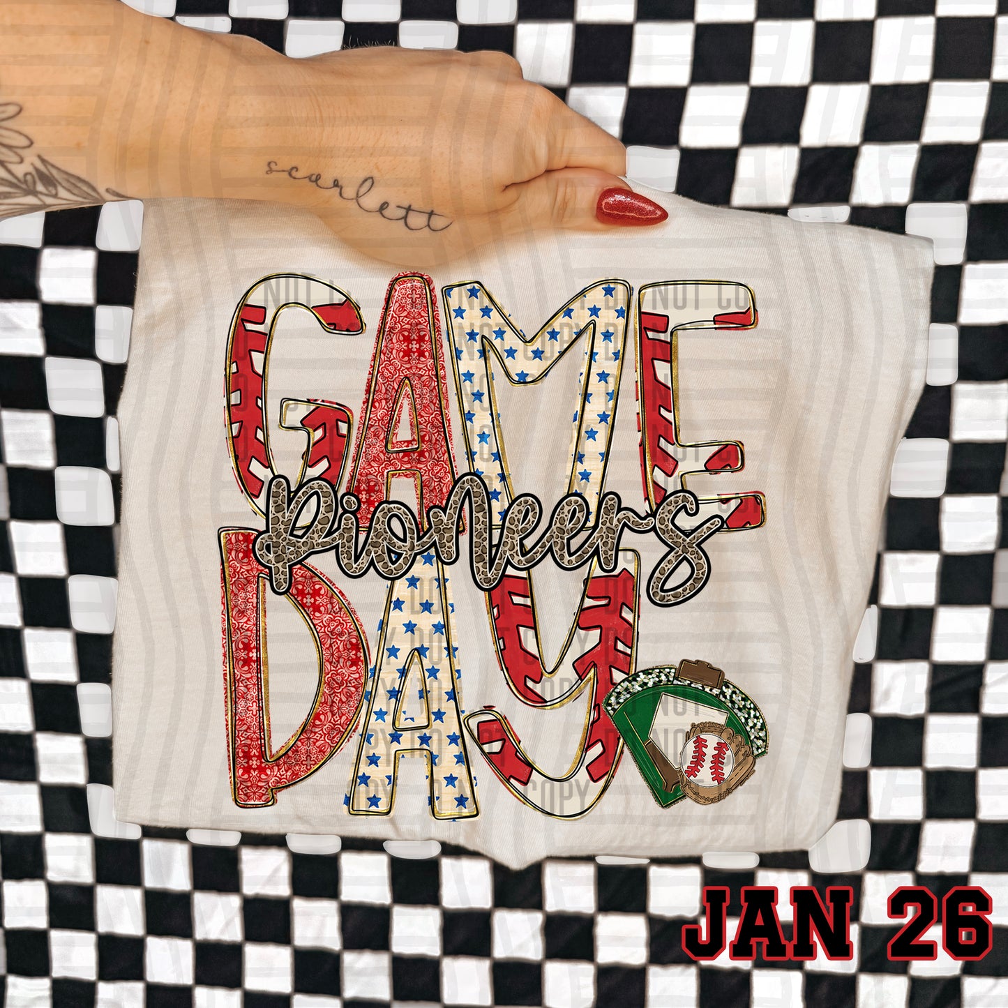 Game Day Baseball LEOPARD PRINT CENTER - Custom + DROPDOWN - 300 DPI digital download