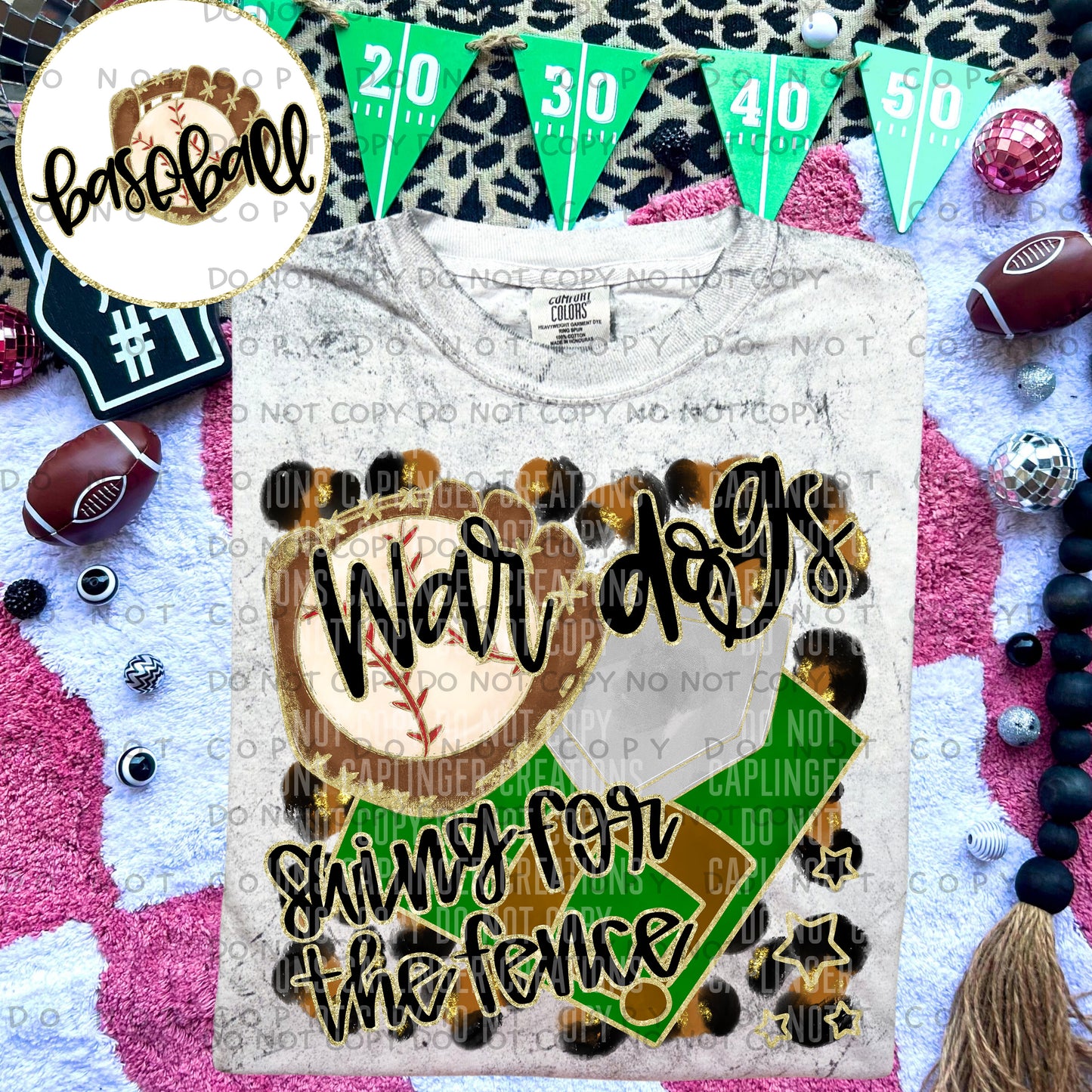 Swing for the fence - Animal Print BASEBALL with optional sleeve/front- DROPDOWN + CUSTOM - Digital Download 300DPI PNG FILE