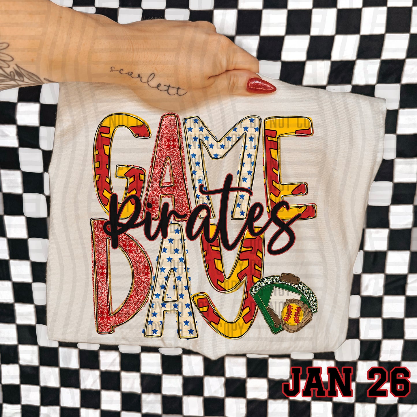 Game Day Softball- Custom + DROPDOWN - 300 DPI digital download