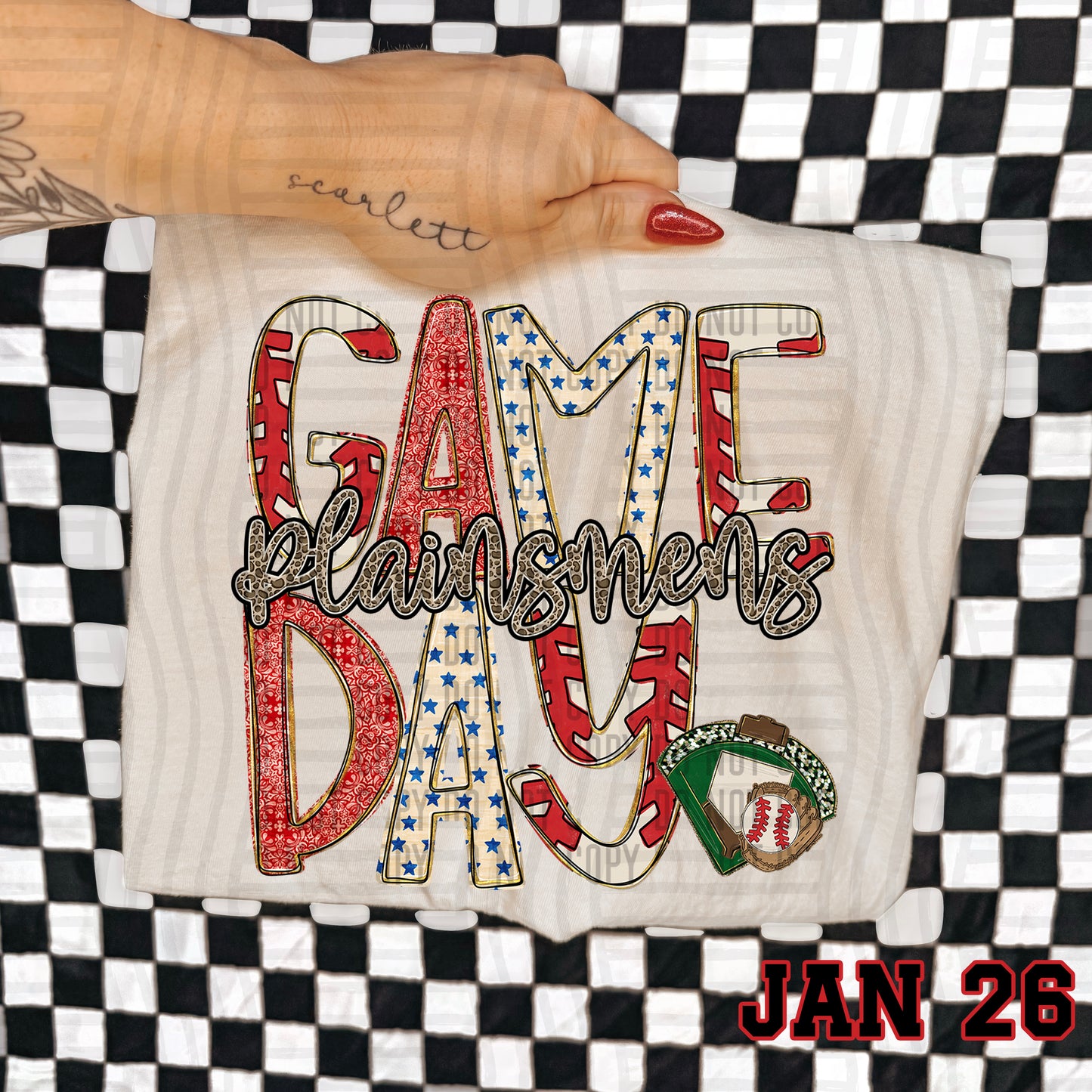 Game Day Baseball LEOPARD PRINT CENTER - Custom + DROPDOWN - 300 DPI digital download