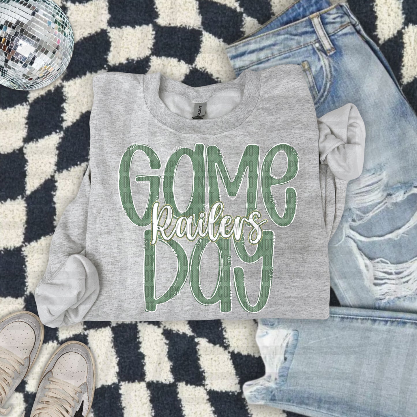 Sage- GAME DAY Doodles - 300 dpi Digital Download