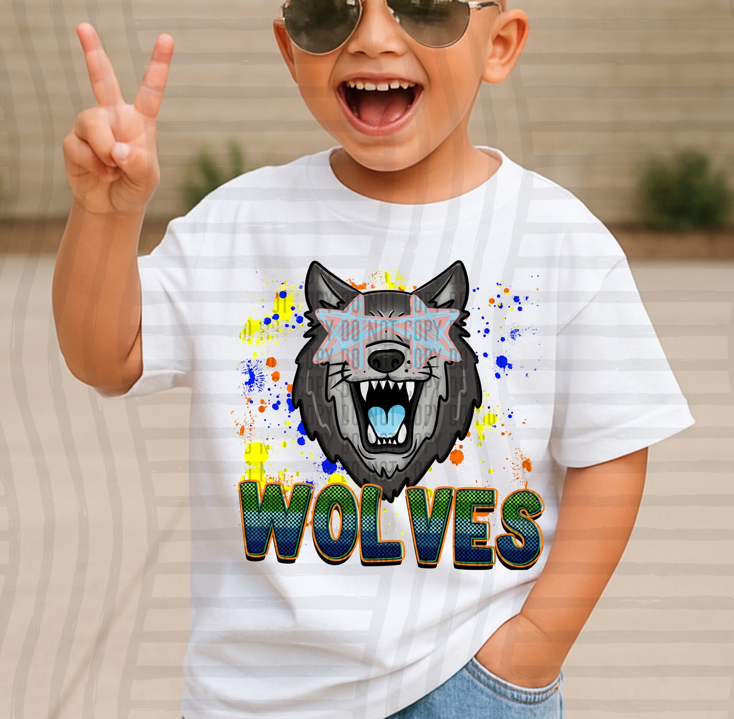 Paint Splatter STARRY EYED mascots blue/green/orange -  Digital Download 300DPI PNG FILE
