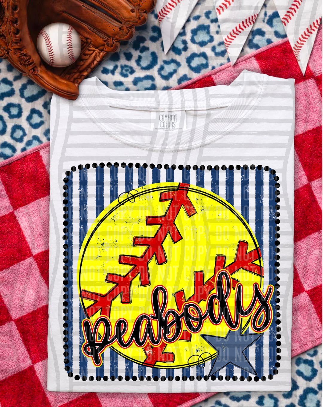 Softball RWB Framed  Script Text-  Custom + DROPDOWN - 300 DPI digital download