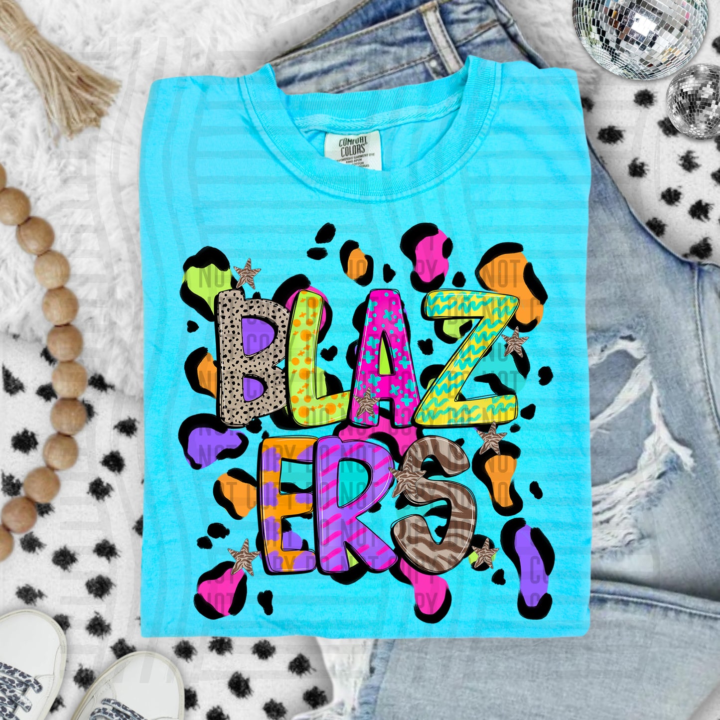 Funky Mix-Up Leopard Spot Mascots - Custom + Dropdown - 300 dpi Digital Download