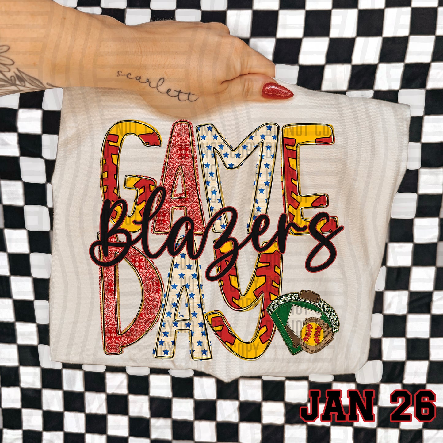 Game Day Softball- Custom + DROPDOWN - 300 DPI digital download