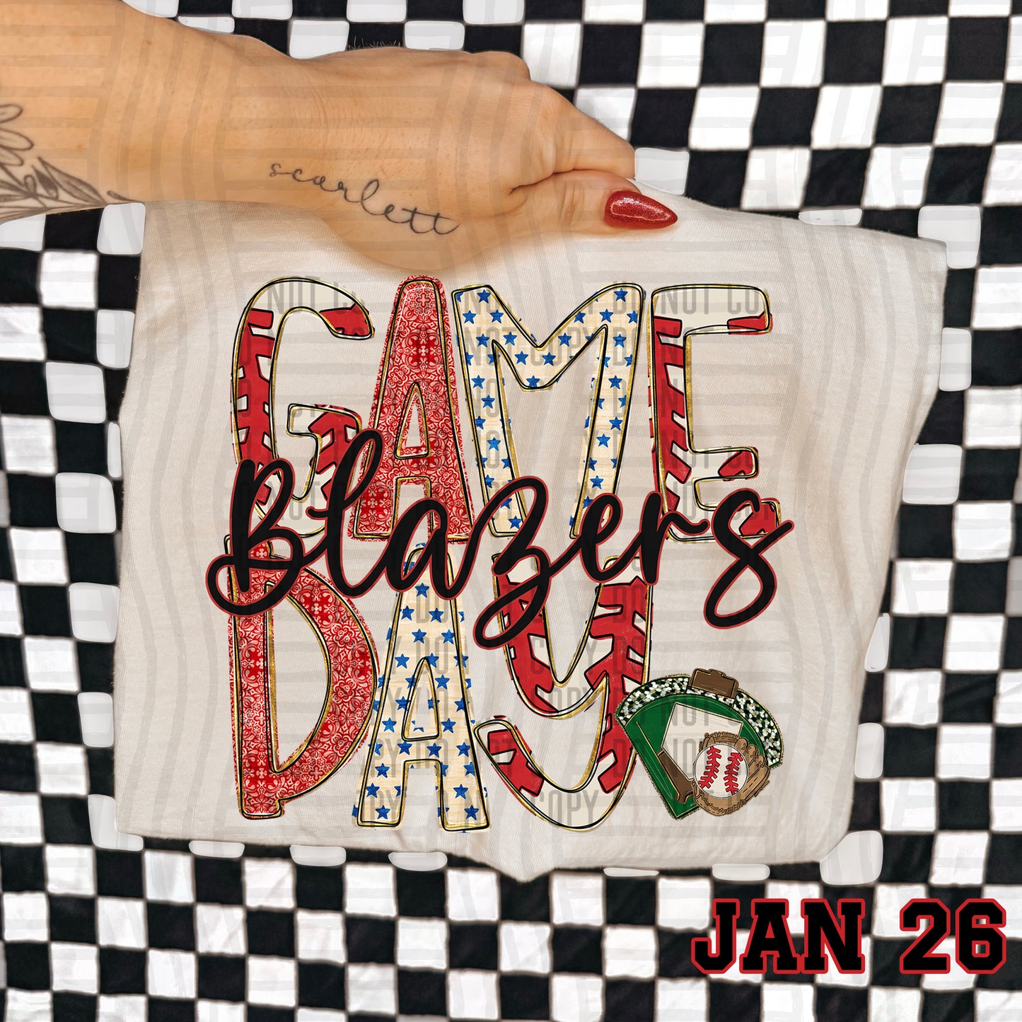 Game Day BASEBALL- Custom + DROPDOWN - 300 DPI digital download