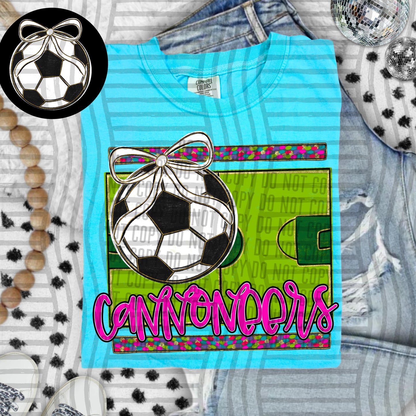 Preppy Soccer Field -optional pocket + Custom + Dropdown - 300 dpi Digital Download