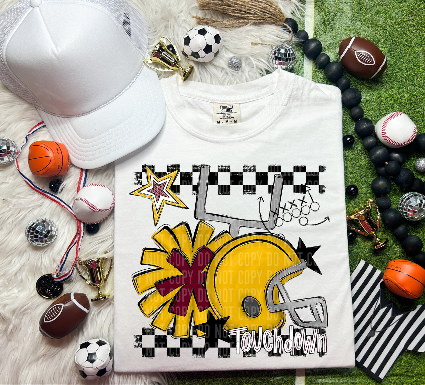 Custom Football Helmet + Pom Mascots  - Digital Download 300DPI PNG FILE