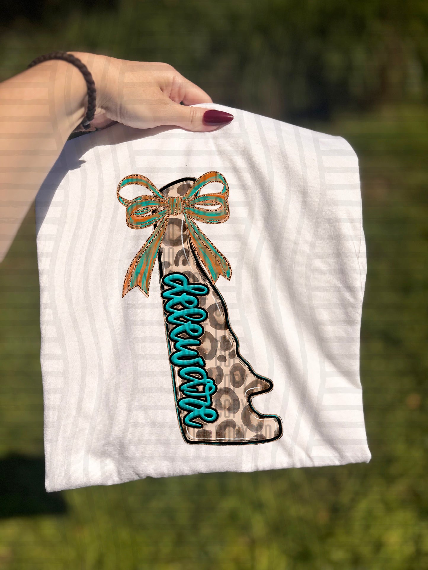 PICK A STATE -  Teal and Leopard - Digital download 300DPI PNG FILE