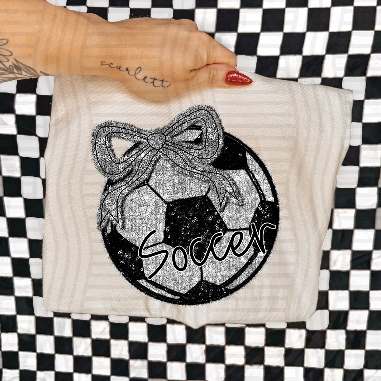 Soccer script -Faux sequin- Color Dropdown Digital Download 300DPI PNG FILE