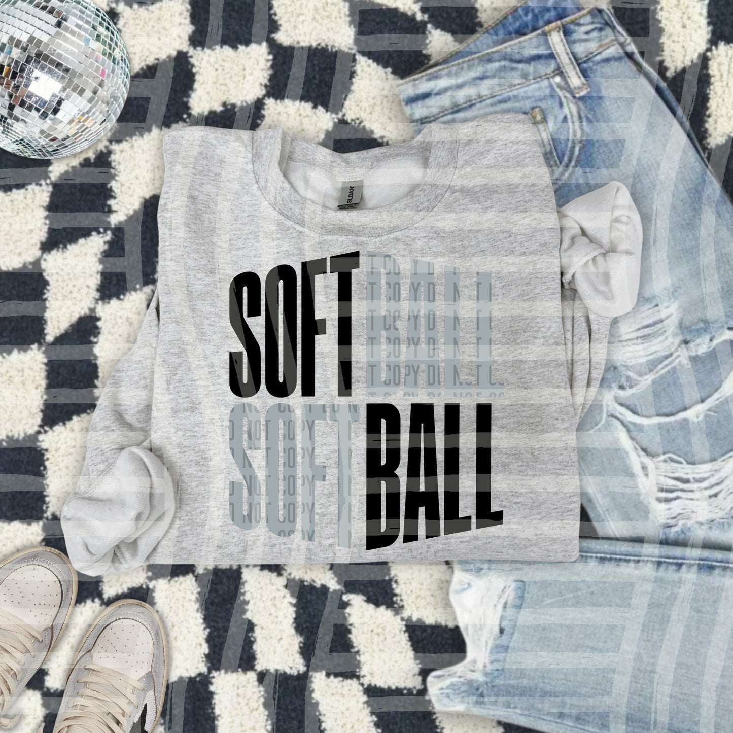 SOFTBALL word art - Color Dropdown Digital Download 300DPI PNG FILE