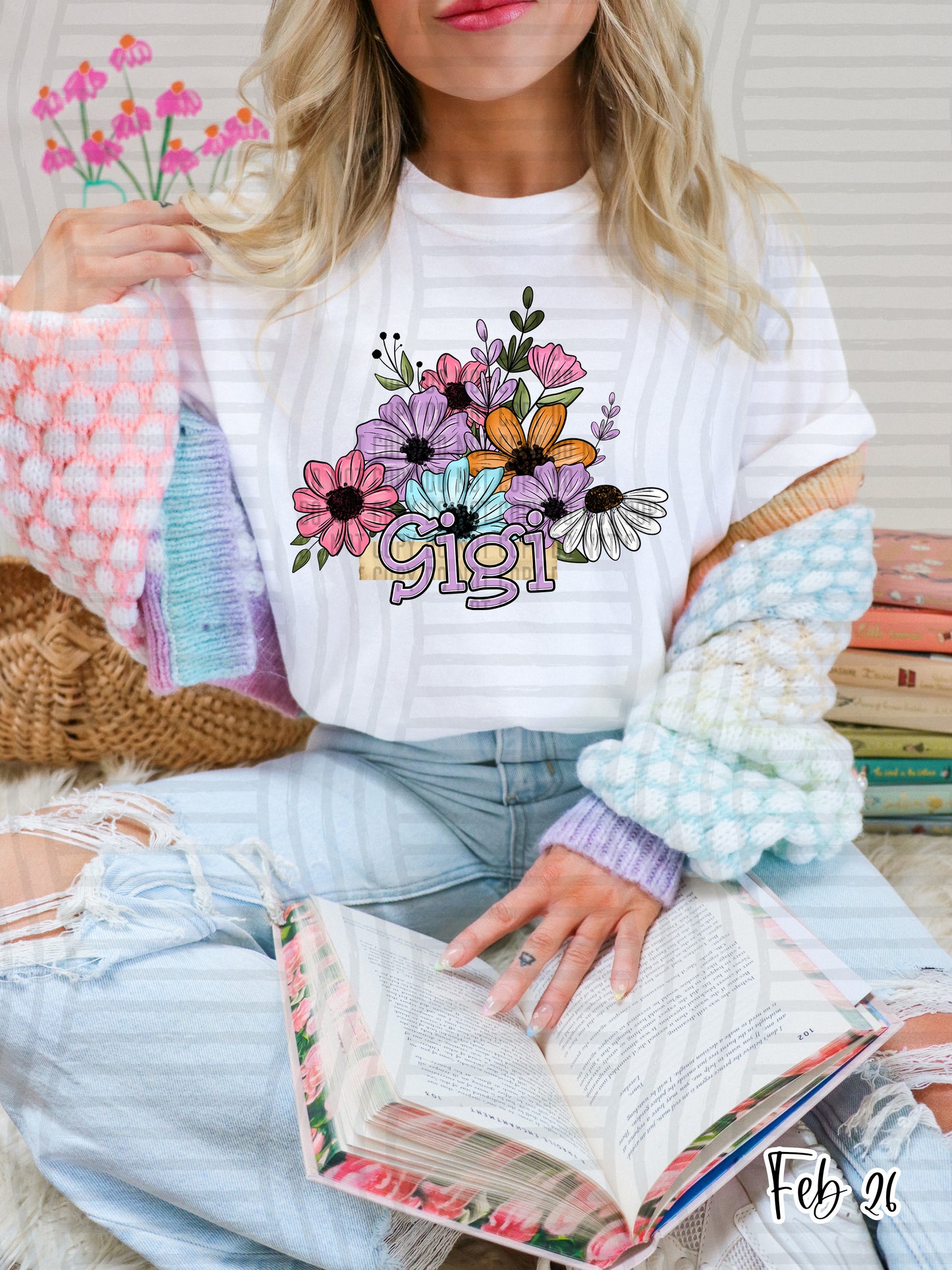 Floral Names -  Custom + Dropdown 300 DPI digital download