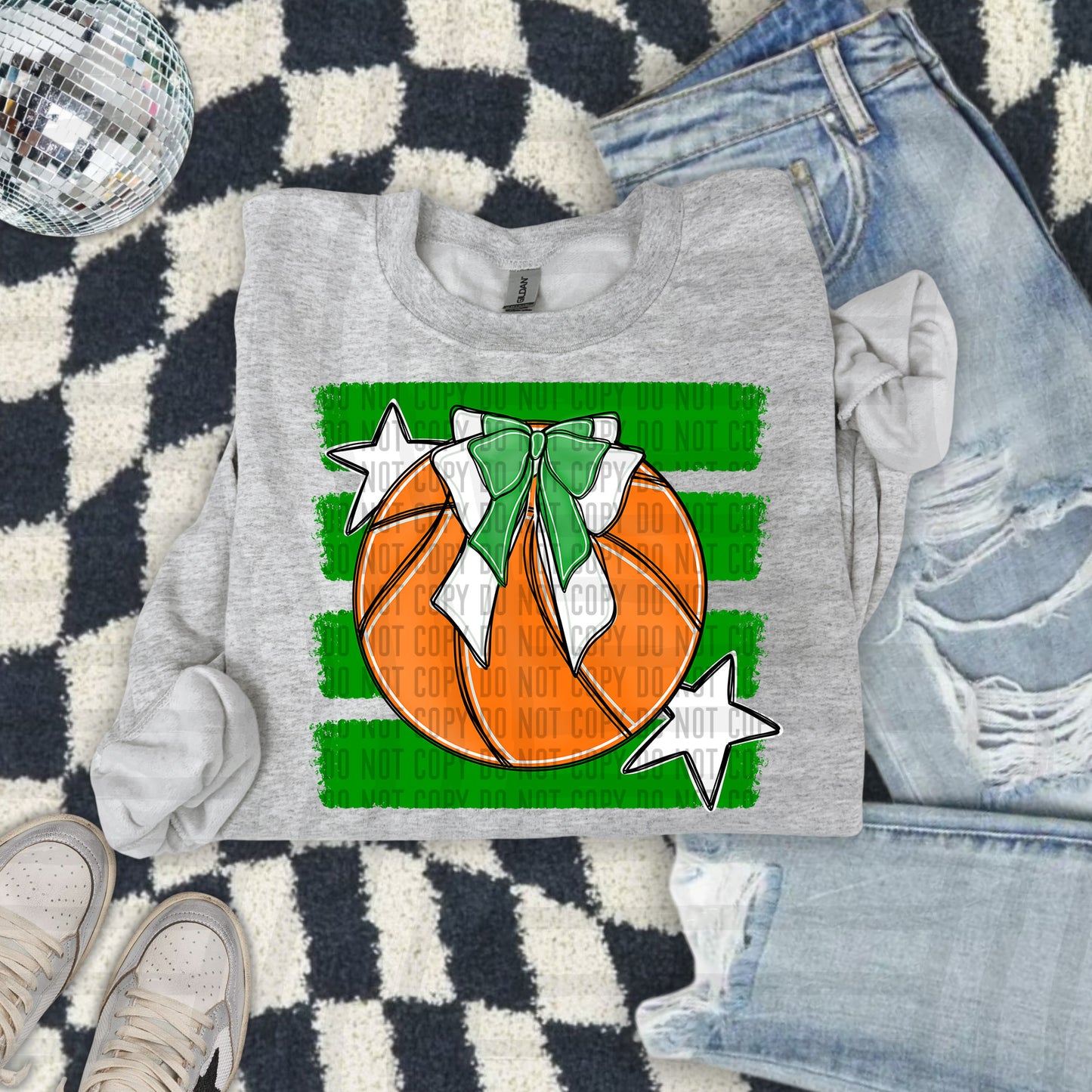BASKETBALL BOW CC 2608-0010- Color Dropdown Digital Download 300DPI PNG FILE