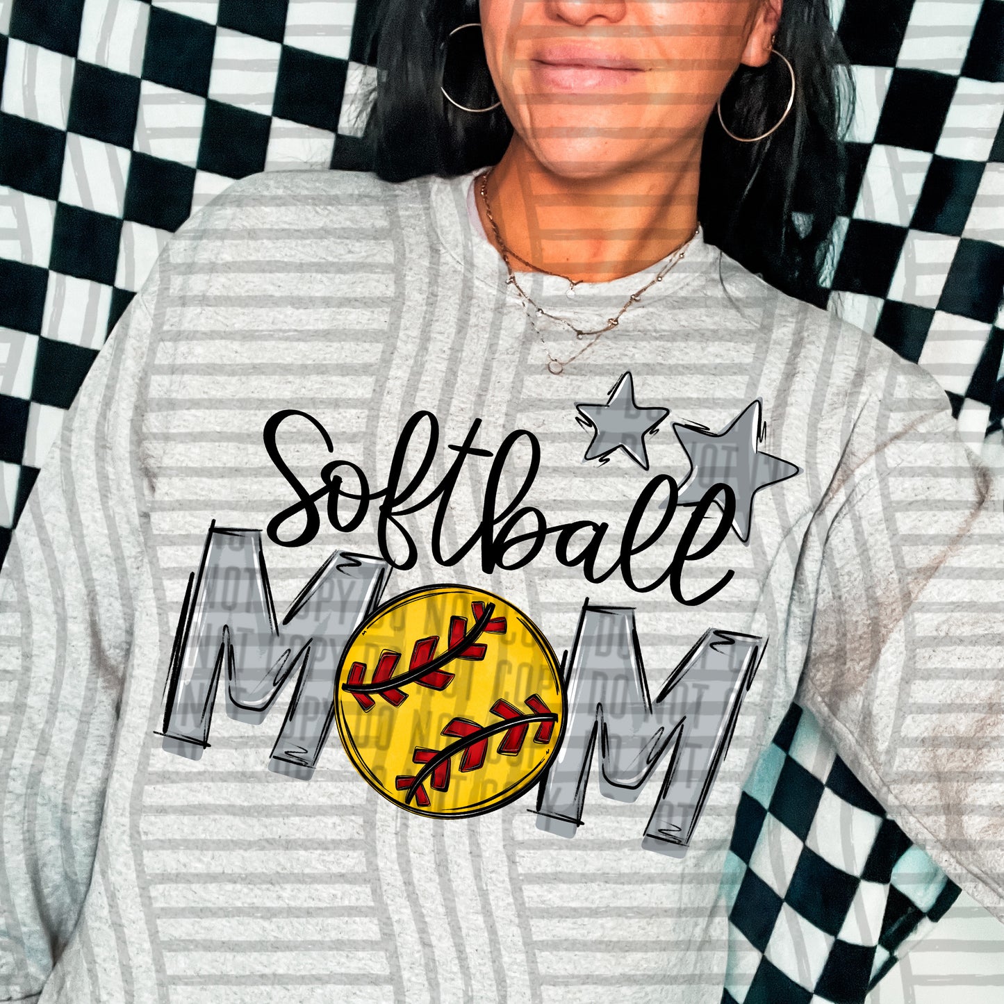 Softballl Mom - Color Dropdown Digital Download 300DPI PNG FILE