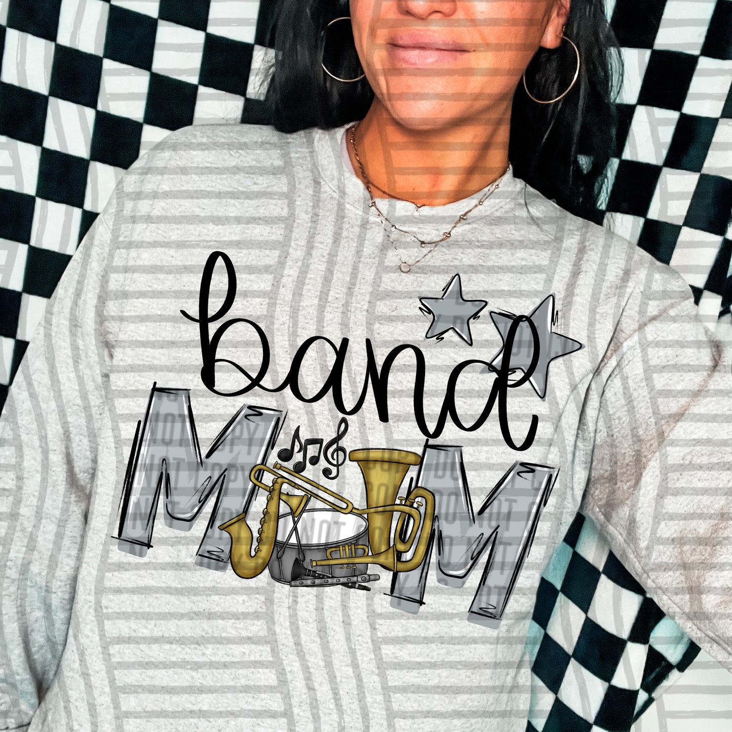 Band Mom - Color Dropdown Digital Download 300DPI PNG FILE