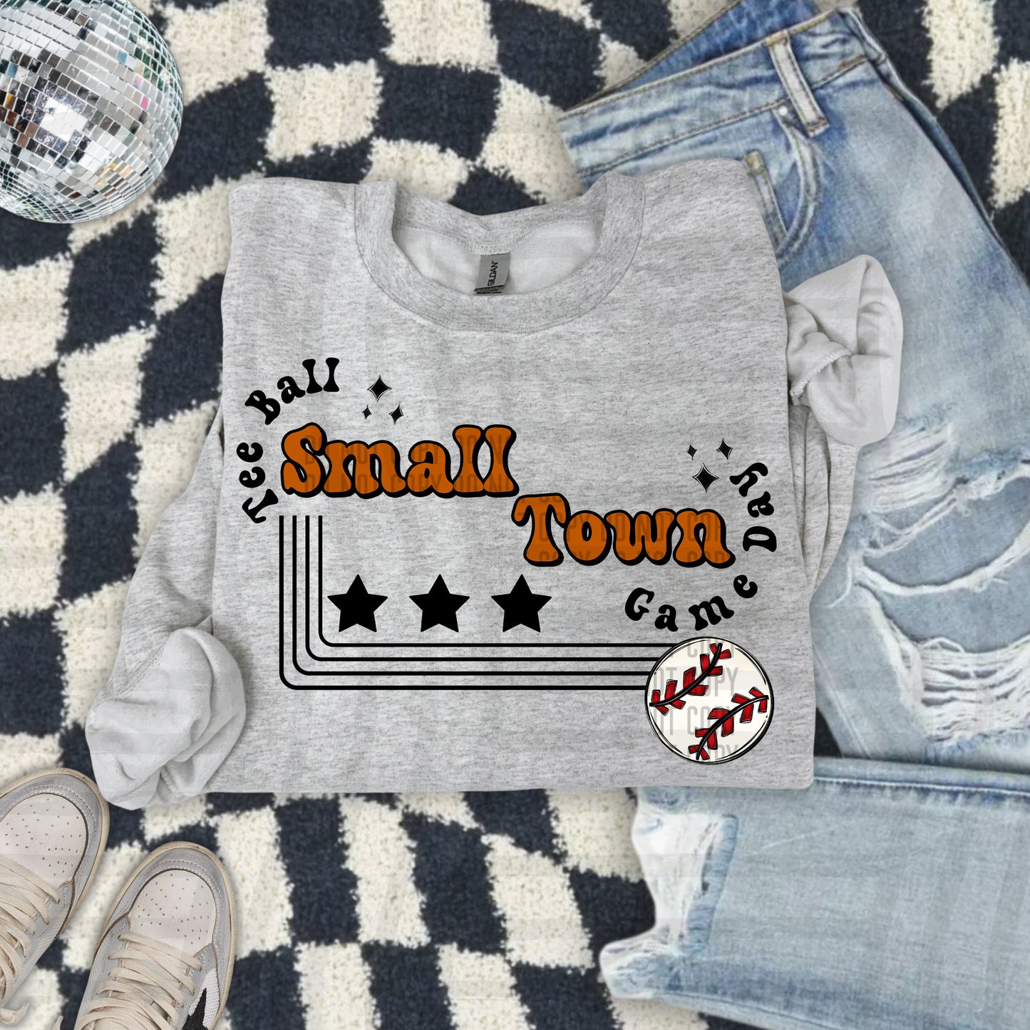 TEE BALL - Small town - Color Dropdown Digital Download 300DPI PNG FILE