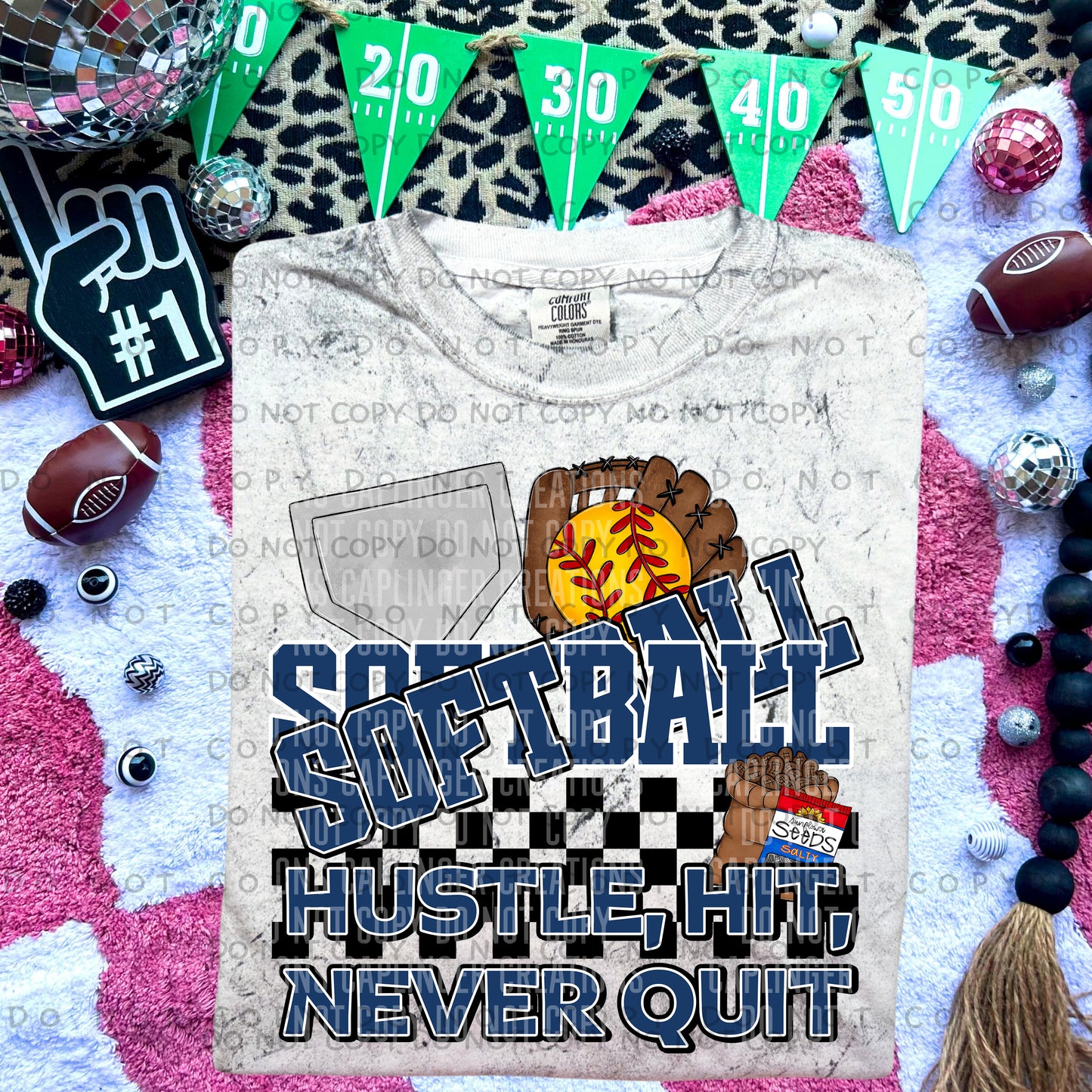 SOFTBALL hustle, hit, never quit- Color Dropdown Digital Download 300DPI PNG FILE