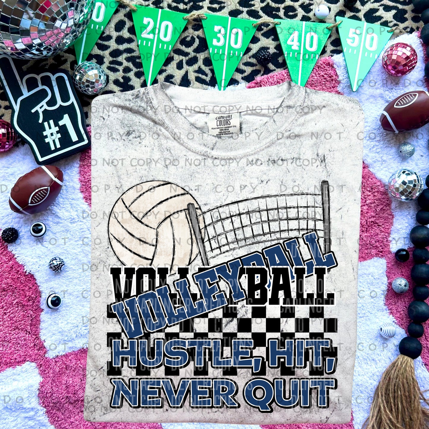 VOLLEYBALL hustle, hit, never quit - Color Dropdown Digital Download 300DPI PNG FILE