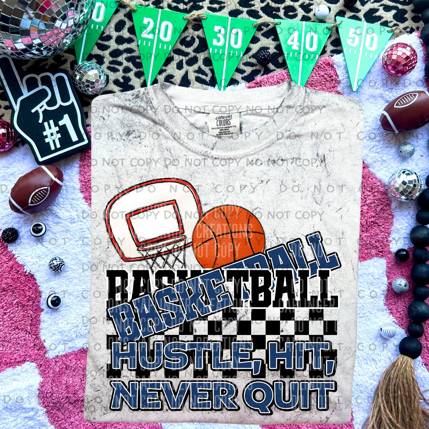 BASKETBALL hustle, hit , never quit - Color Dropdown Digital Download 300DPI PNG FILE