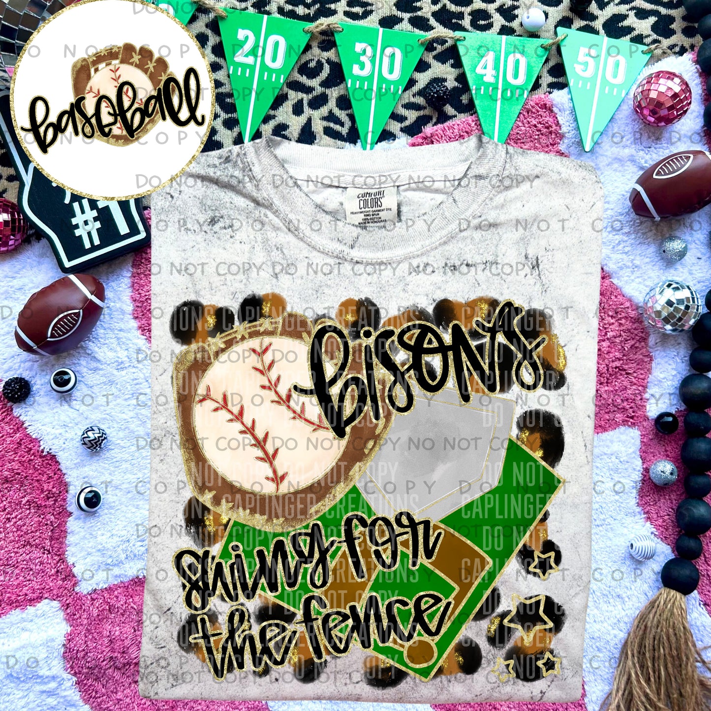 Swing for the fence - Animal Print BASEBALL with optional sleeve/front- DROPDOWN + CUSTOM - Digital Download 300DPI PNG FILE