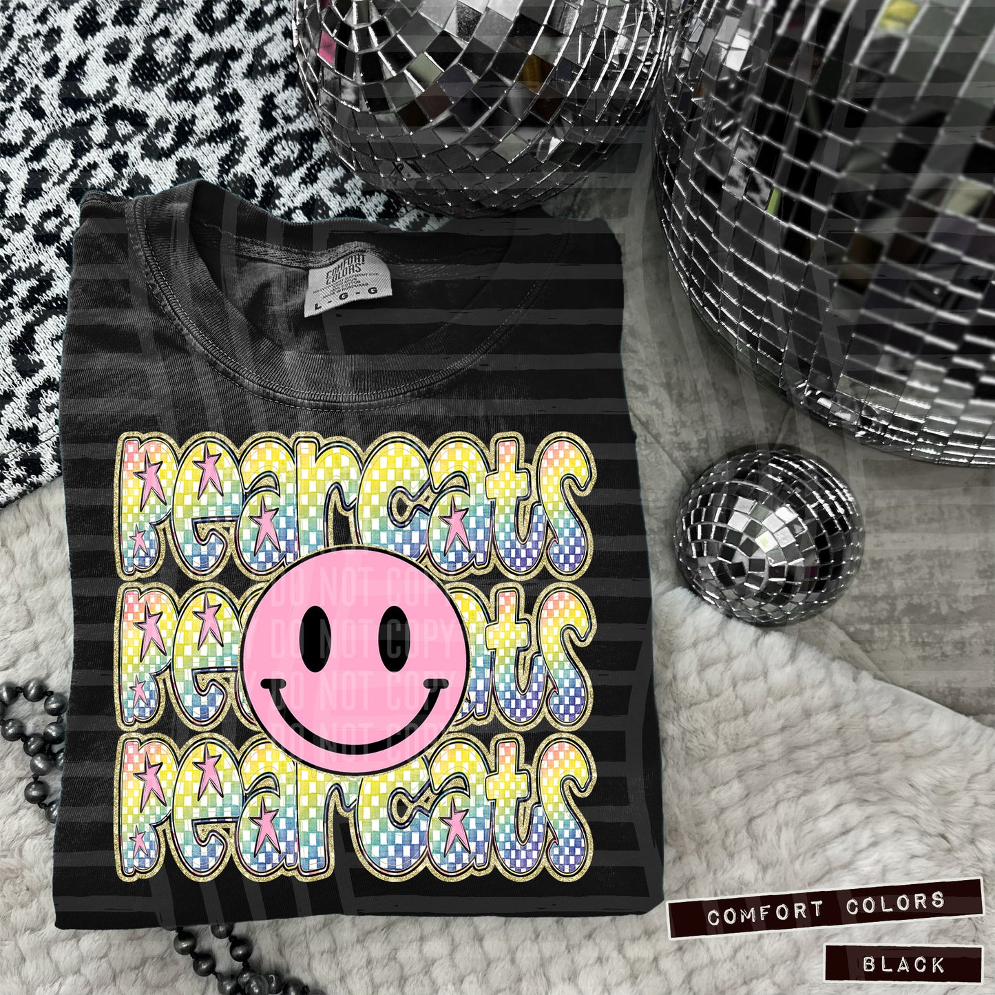 Rainbow Checker Pink Happy Triple Stacked - Digital Download 300DPI PNG FILE