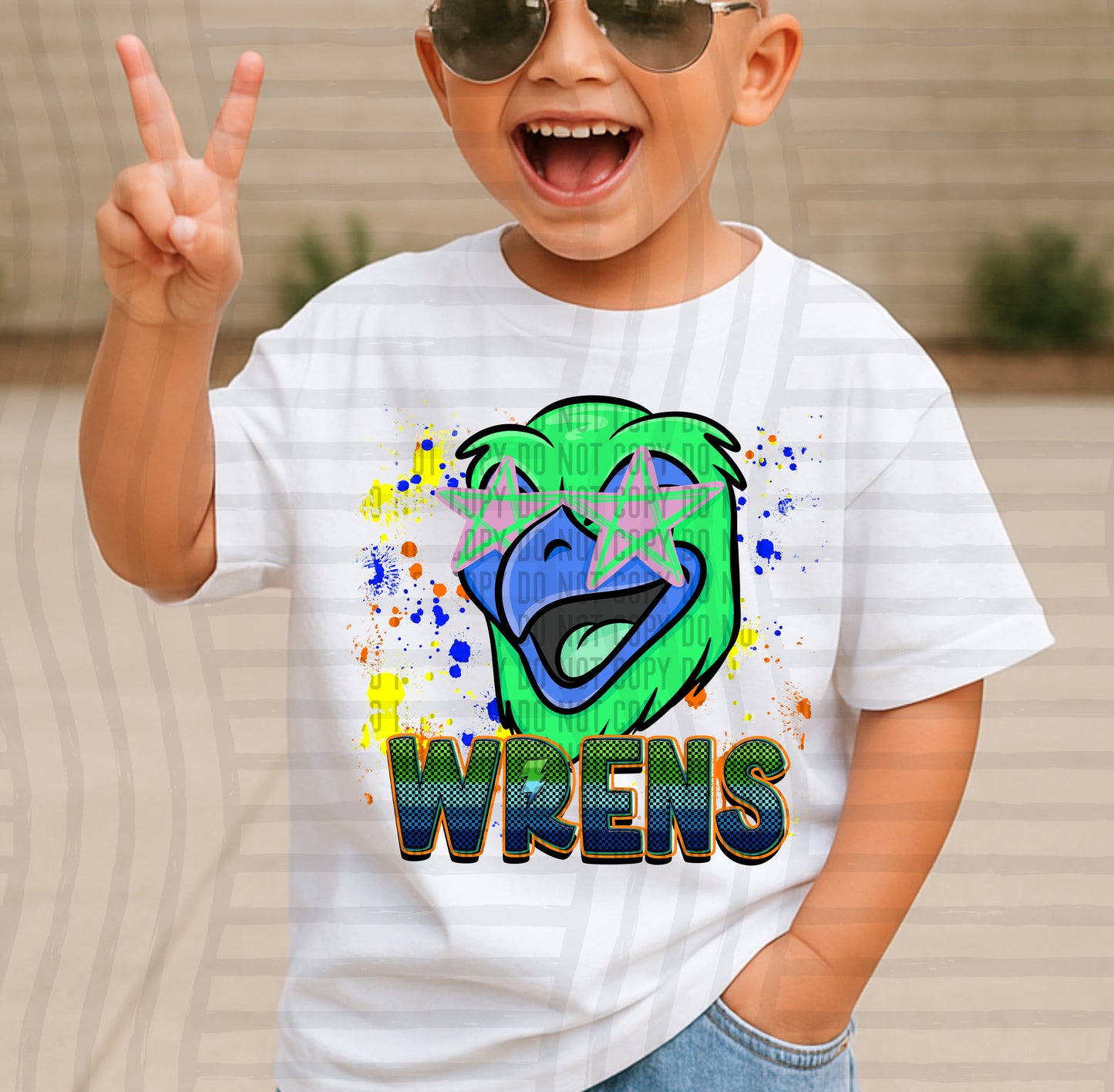 Paint Splatter STARRY EYED mascots blue/green/orange -  Digital Download 300DPI PNG FILE