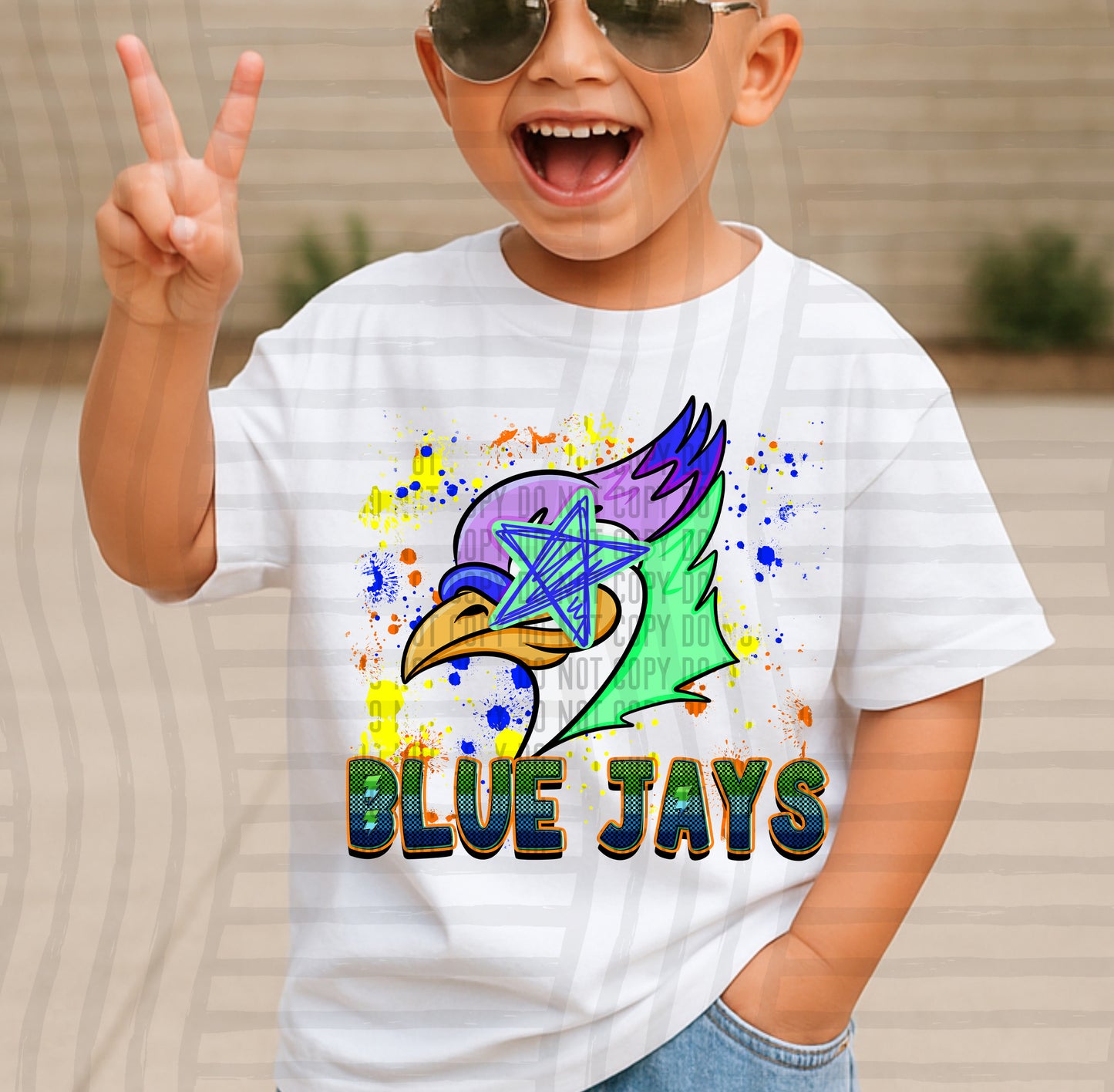 Paint Splatter STARRY EYED mascots blue/green/orange -  Digital Download 300DPI PNG FILE