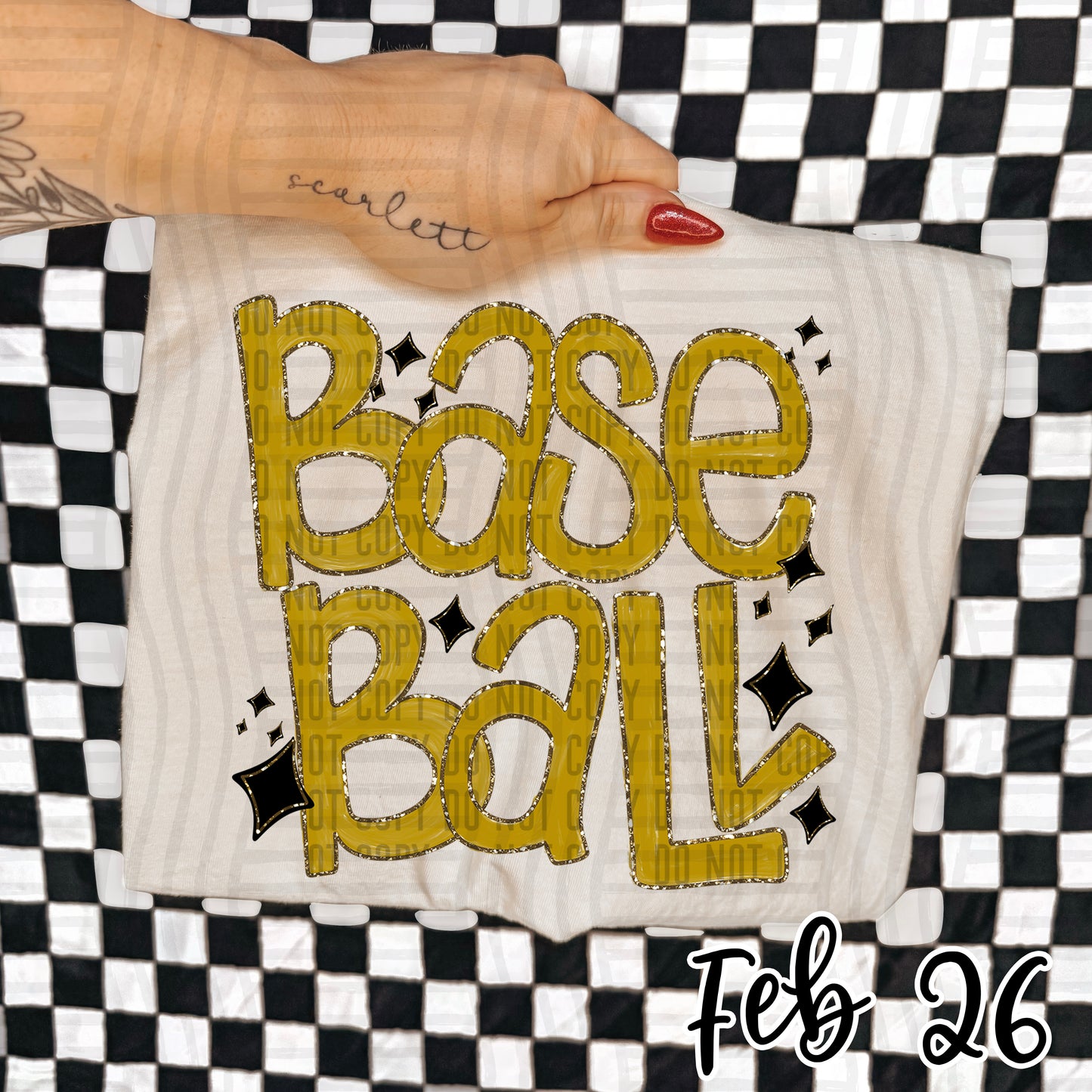 Baseball Hand Lettered -  Color Dropdown Digital Download 300DPI PNG FILE