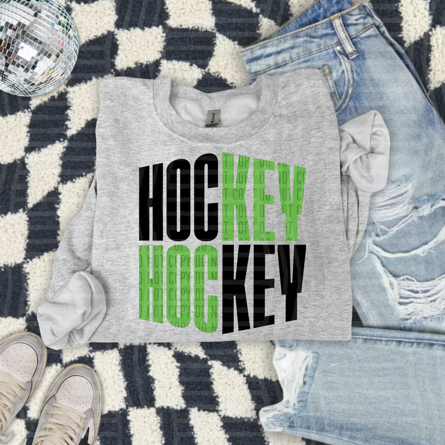 HOCKEY word art - Color Dropdown Digital Download 300DPI PNG FILE