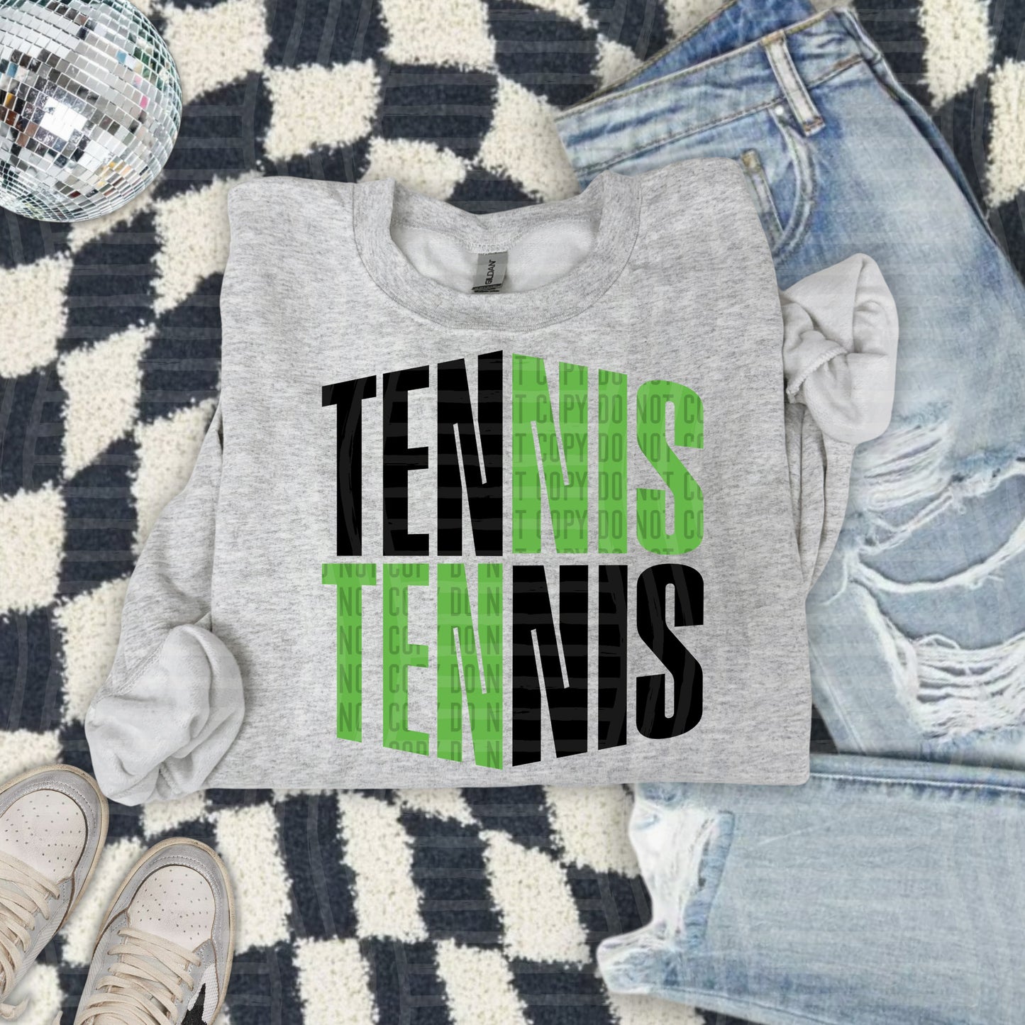 TENNIS word art - Color Dropdown Digital Download 300DPI PNG FILE