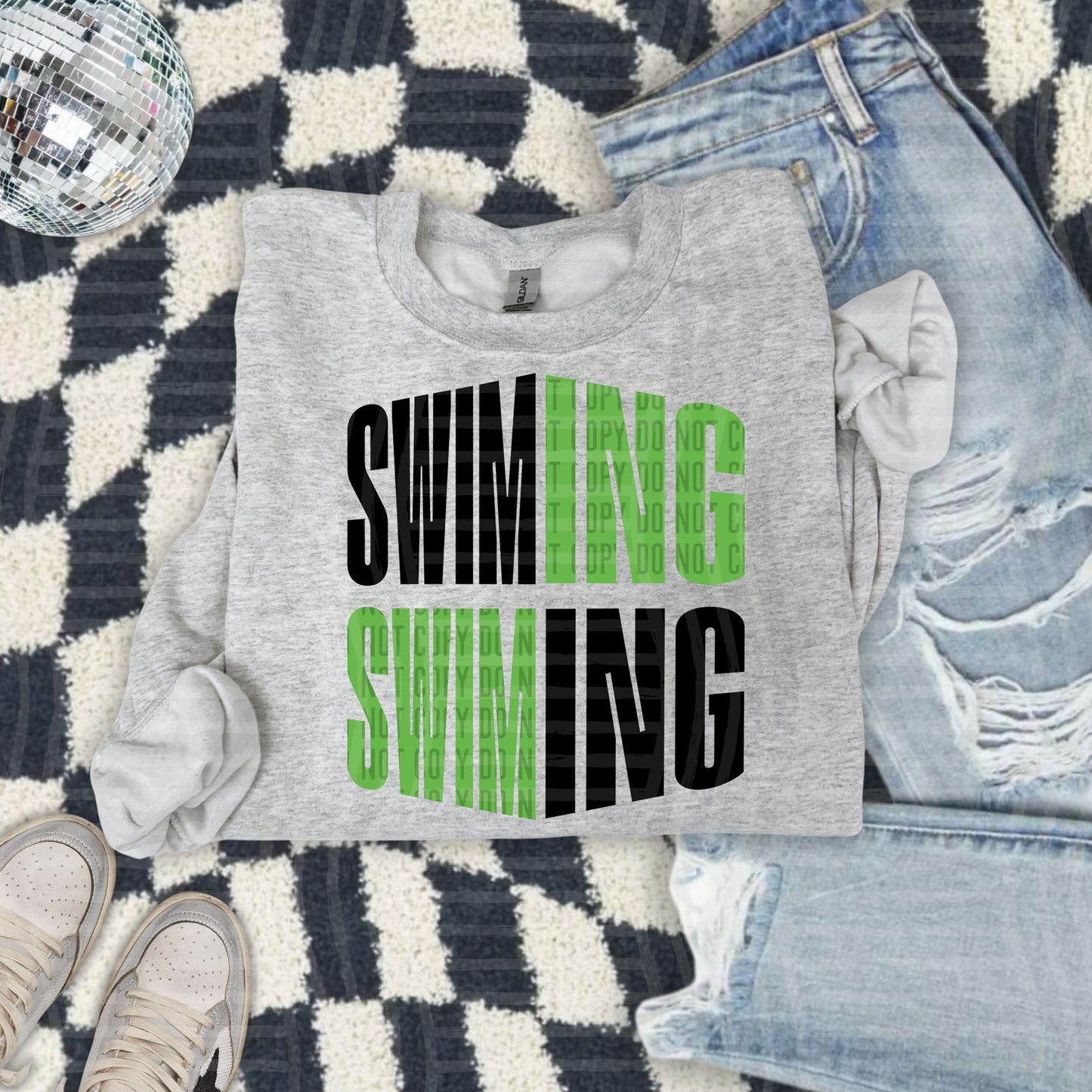 SWIMMING word art - Color Dropdown Digital Download 300DPI PNG FILE