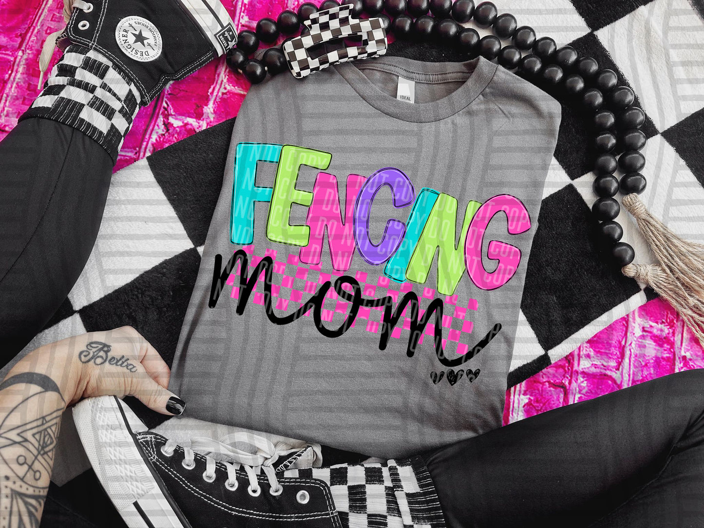 Checkmate Starburst Sports mom - DROPDOWN - 300 DPI digital download