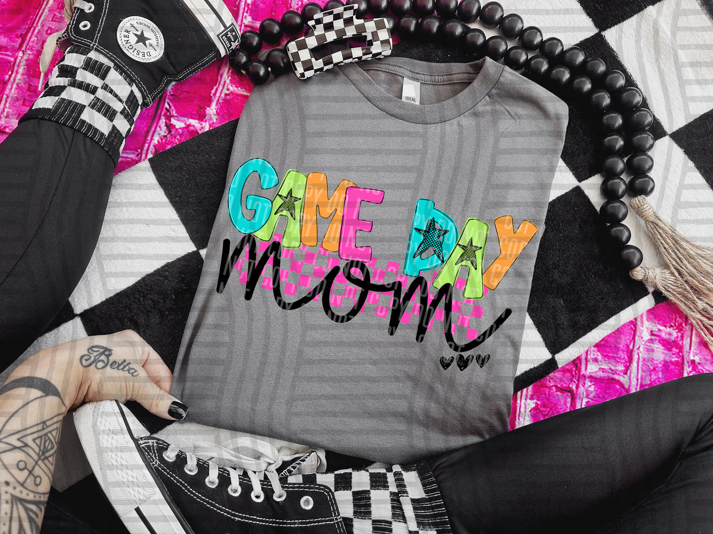 Checkmate Starburst Sports mom - DROPDOWN - 300 DPI digital download