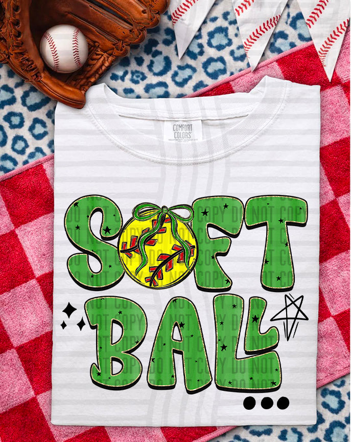 Softball Retro - Color Dropdown Digital Download 300DPI PNG FILE
