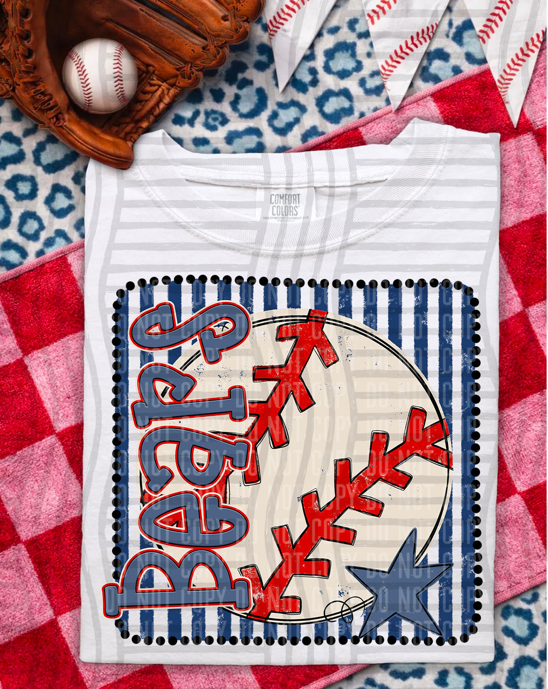Baseball RWB Framed -  Custom + DROPDOWN - 300 DPI digital download