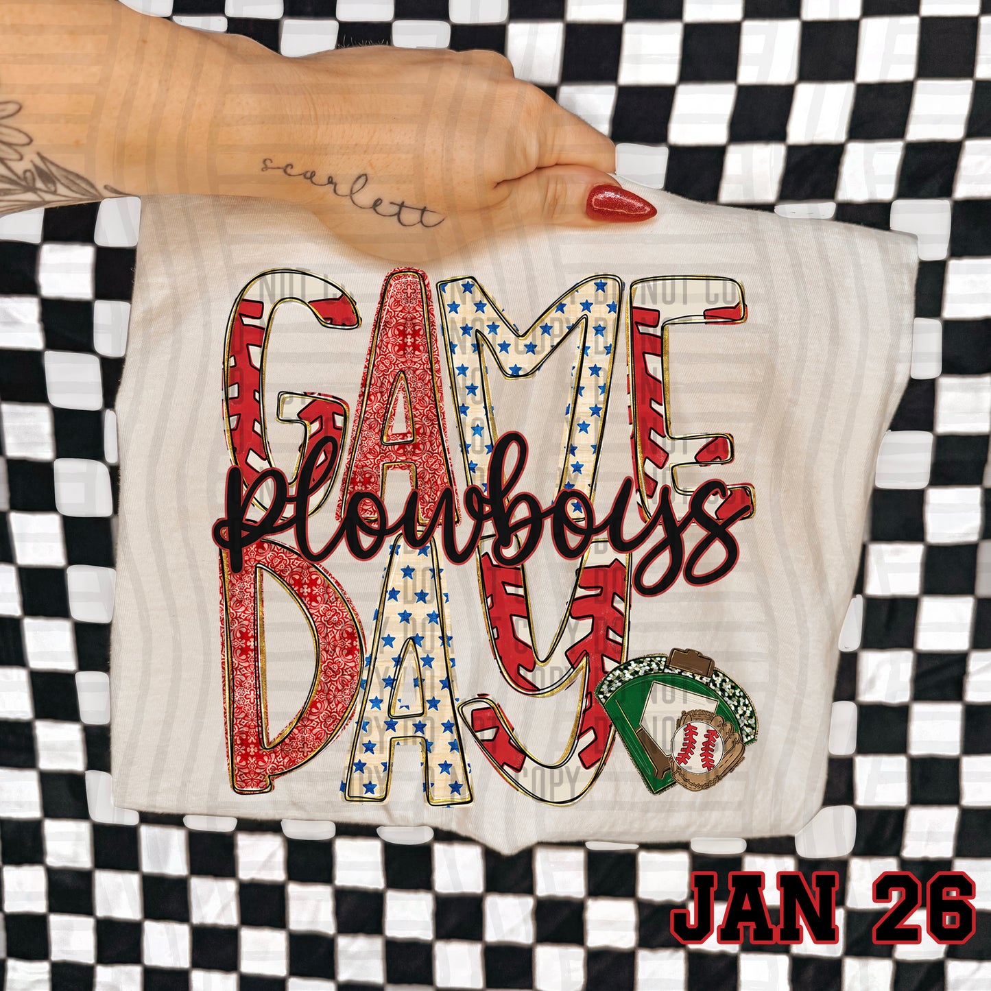 Game Day BASEBALL- Custom + DROPDOWN - 300 DPI digital download