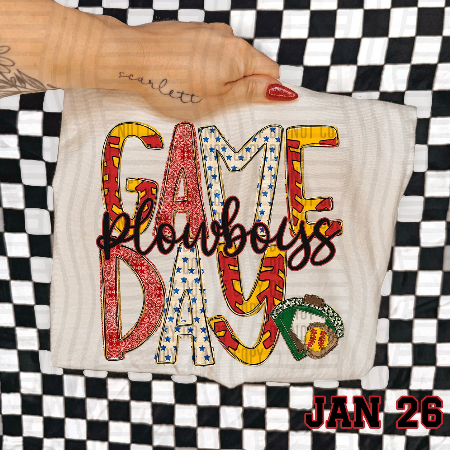 Game Day Softball- Custom + DROPDOWN - 300 DPI digital download