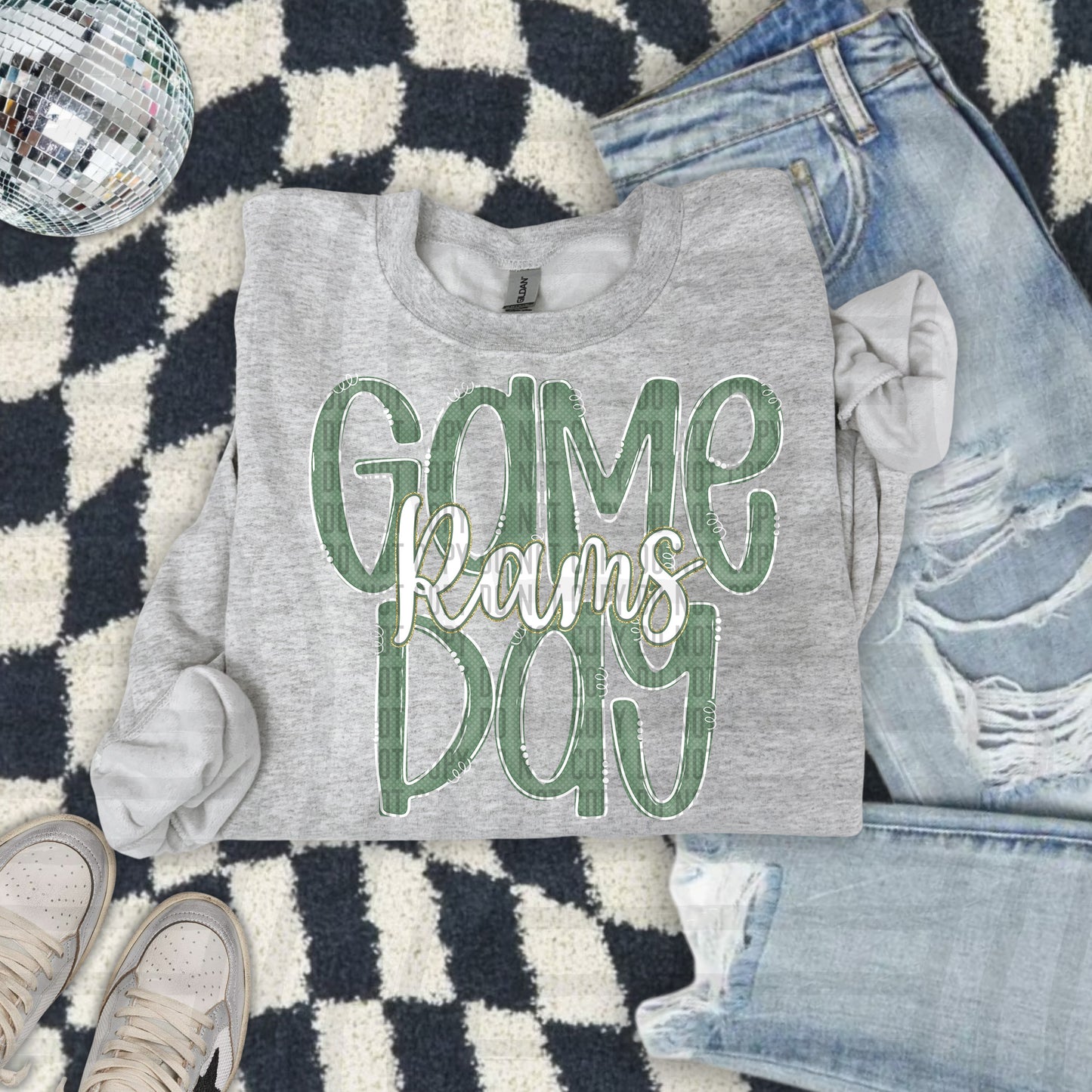 Sage- GAME DAY Doodles - 300 dpi Digital Download