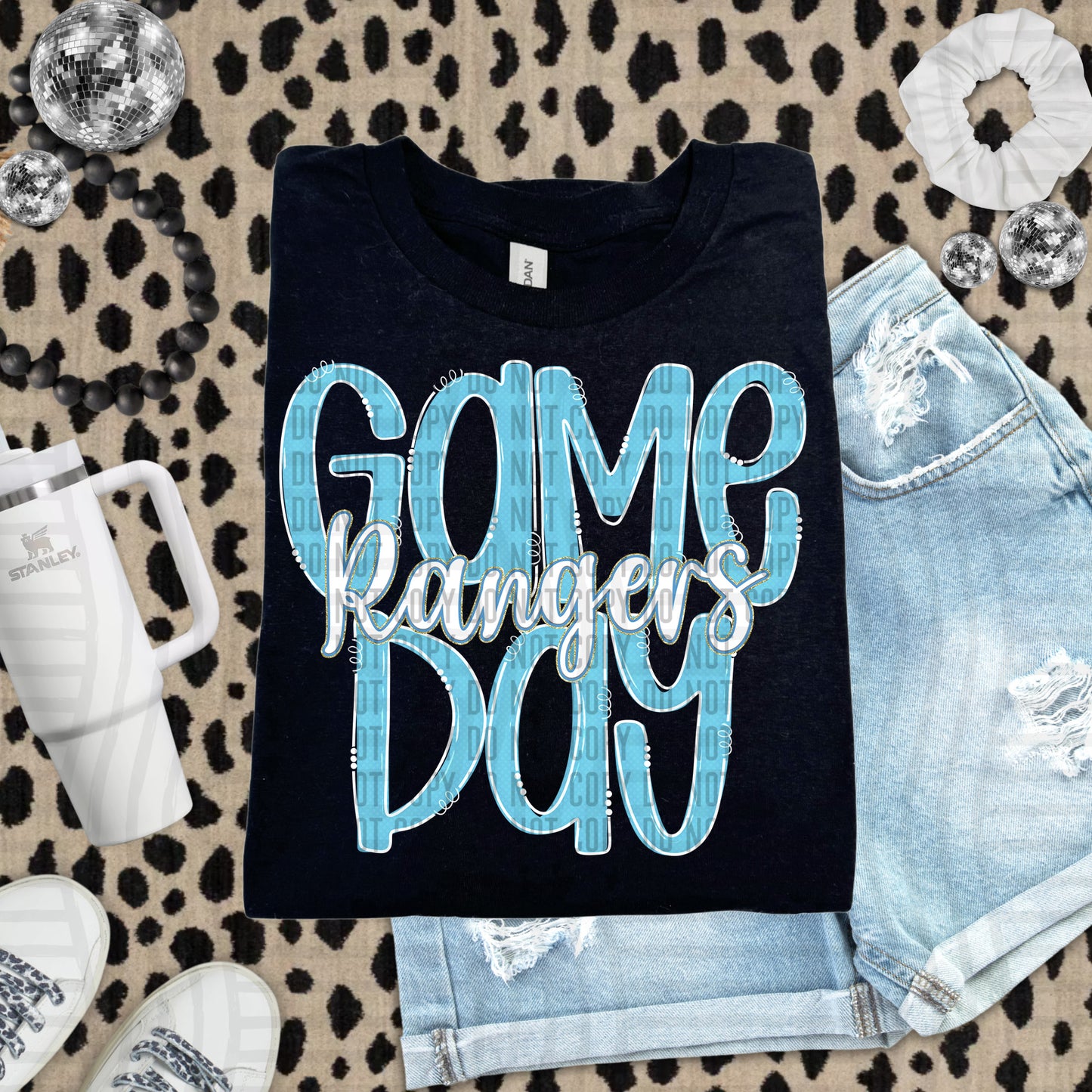 Bright Blue - GAME DAY Doodles - 300 dpi Digital Download