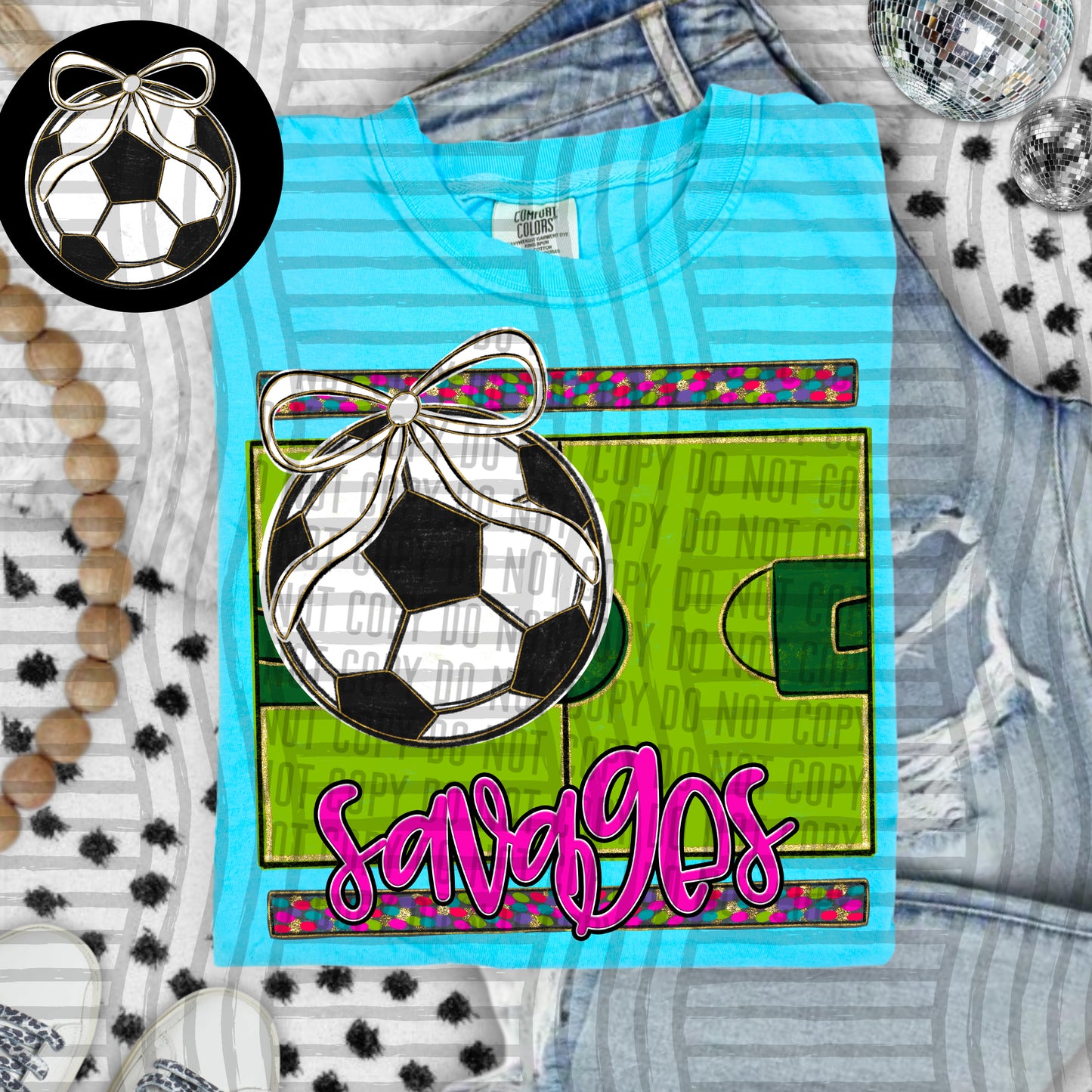 Preppy Soccer Field -optional pocket + Custom + Dropdown - 300 dpi Digital Download